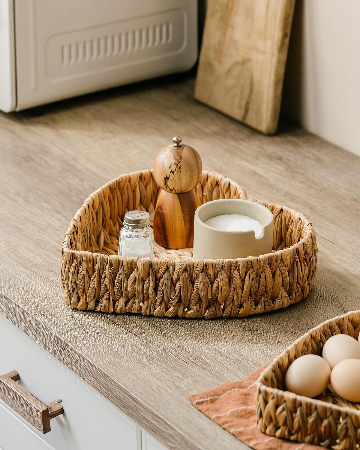 2-Piece Handmade Rattan Nesting Trays for Food