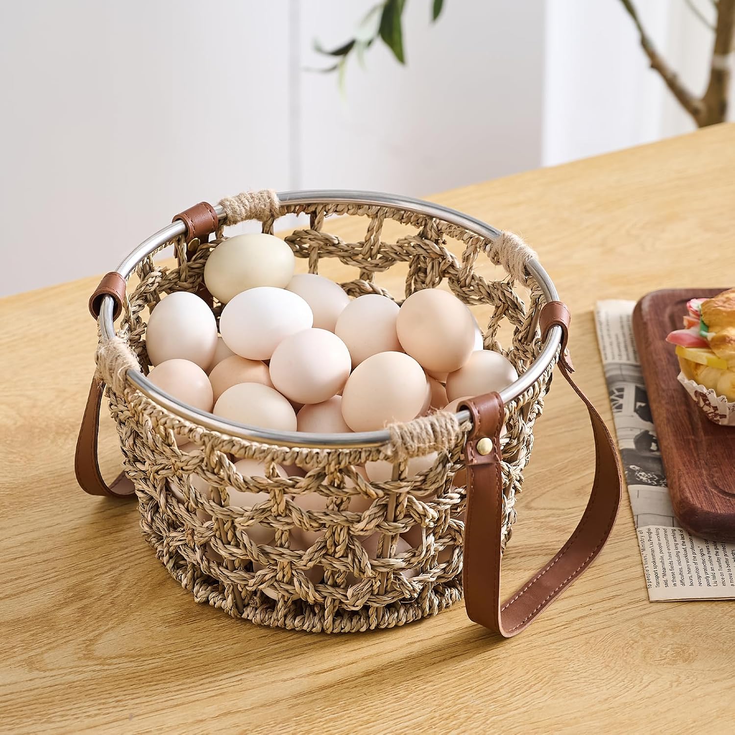 Farmhouse Seagrass Egg Baskets / Round-seagrass