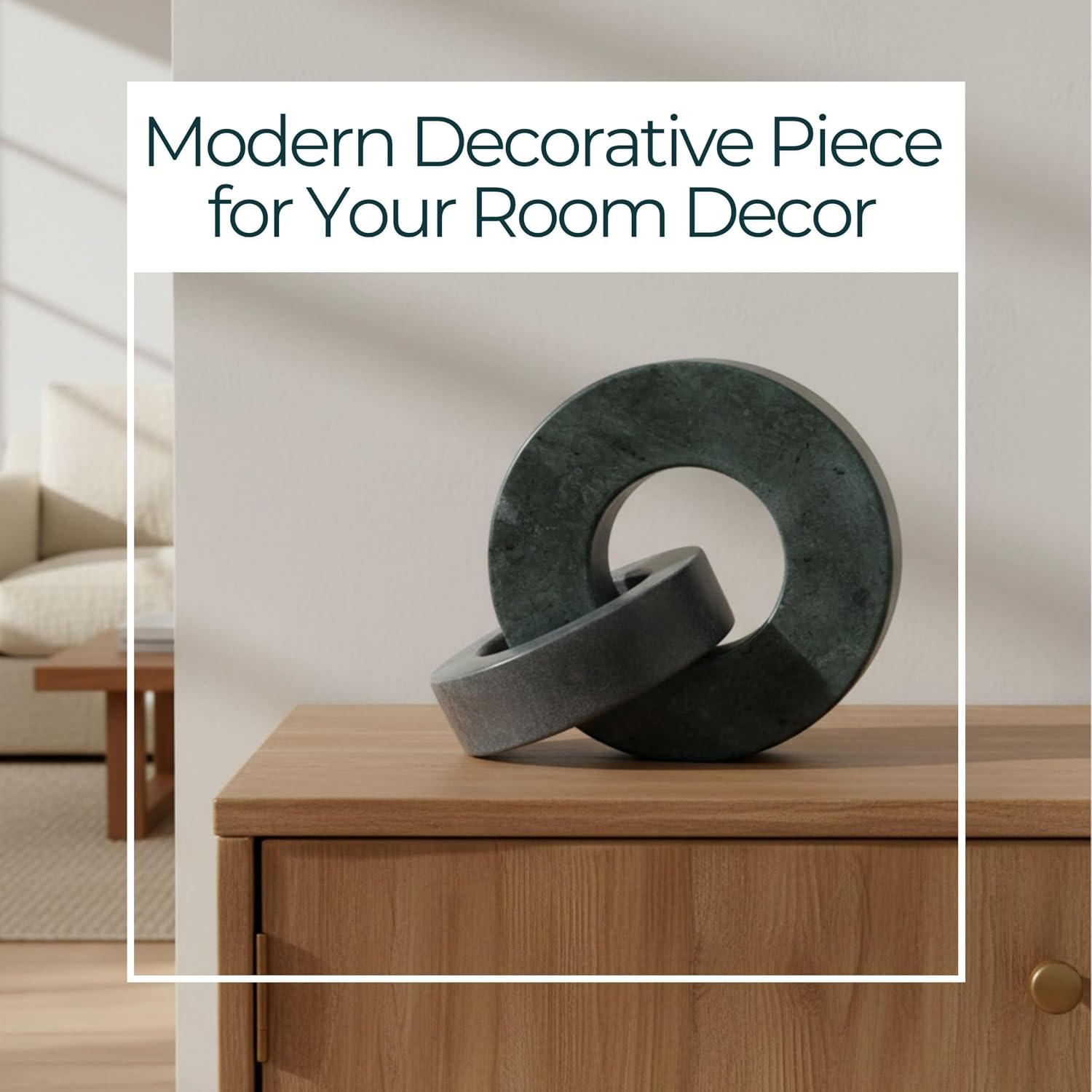 Modern Shelf Sculpture and Office Accents / 6.0" H / Green