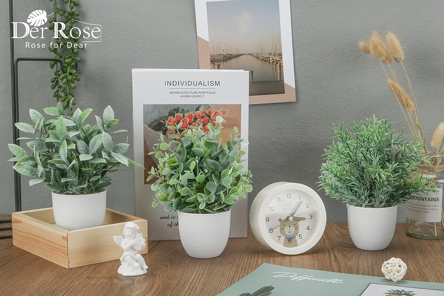 Faux Plants Indoor / Grey / Set of 4