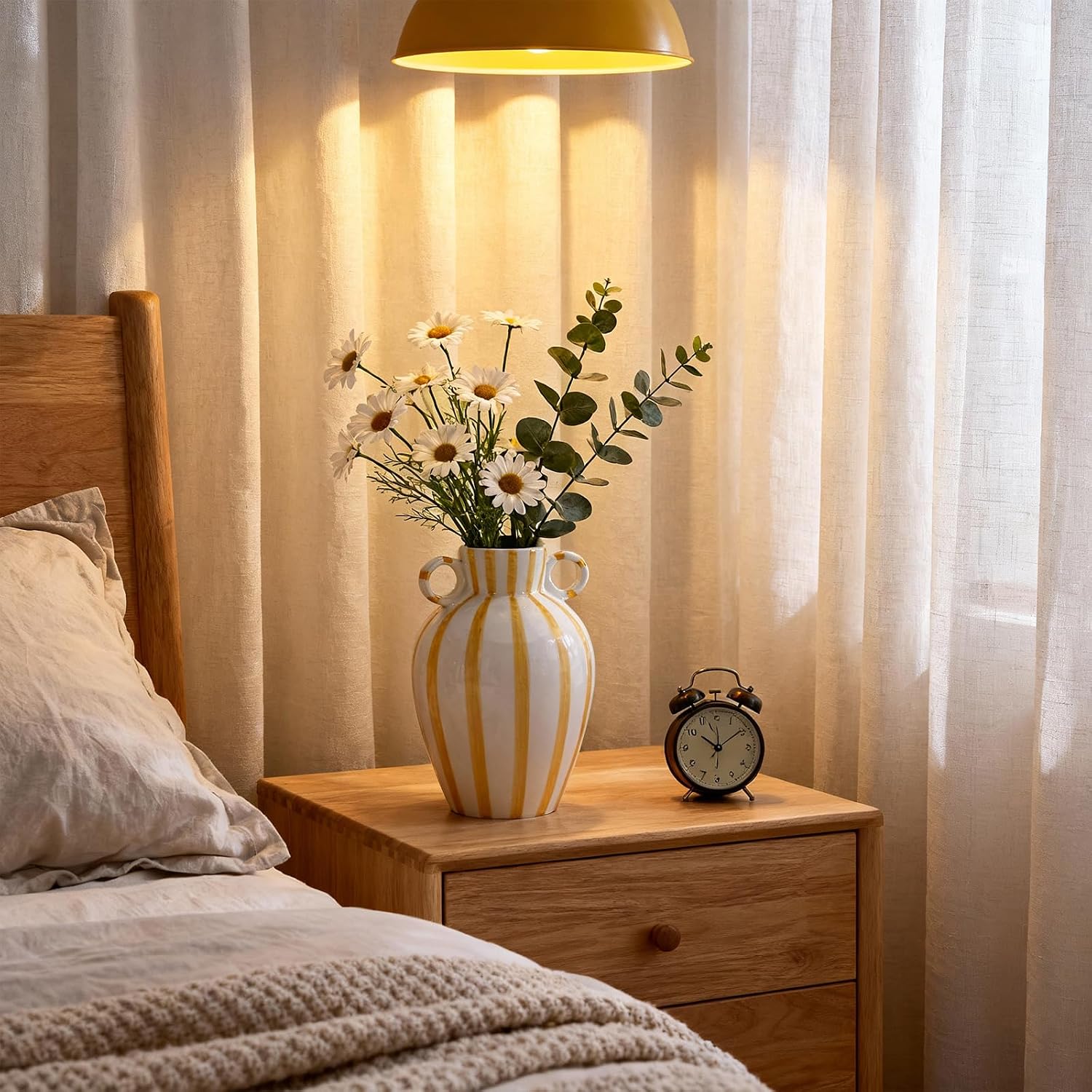 Modern Checkered Vase / Yellow