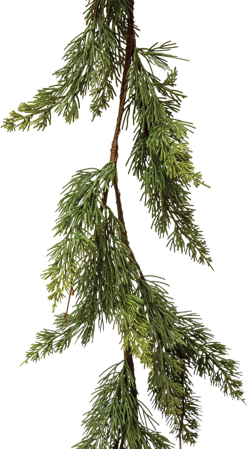 Creative Co-Op 84" L Faux Cedar Garland, Green