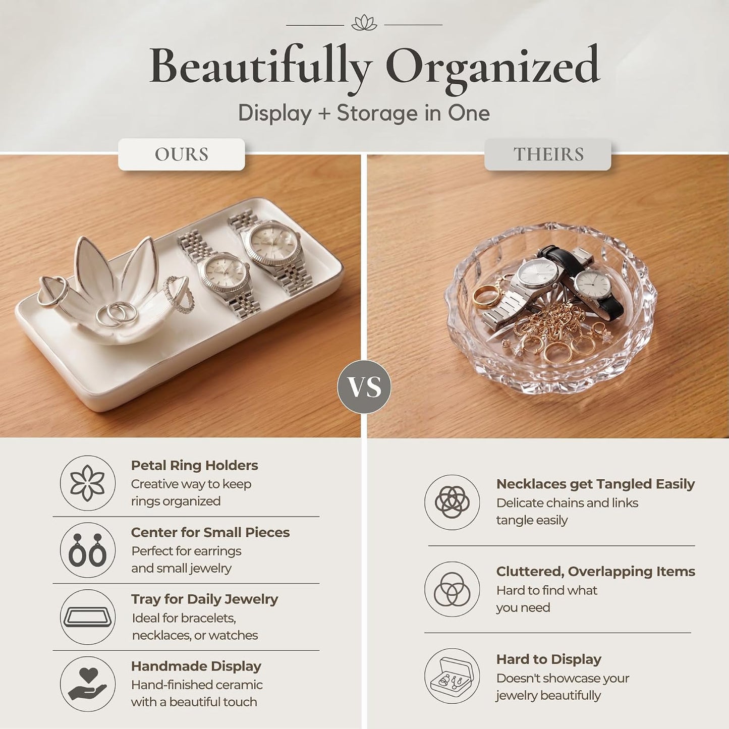 Jewelry Organizer for Vanity / Silver