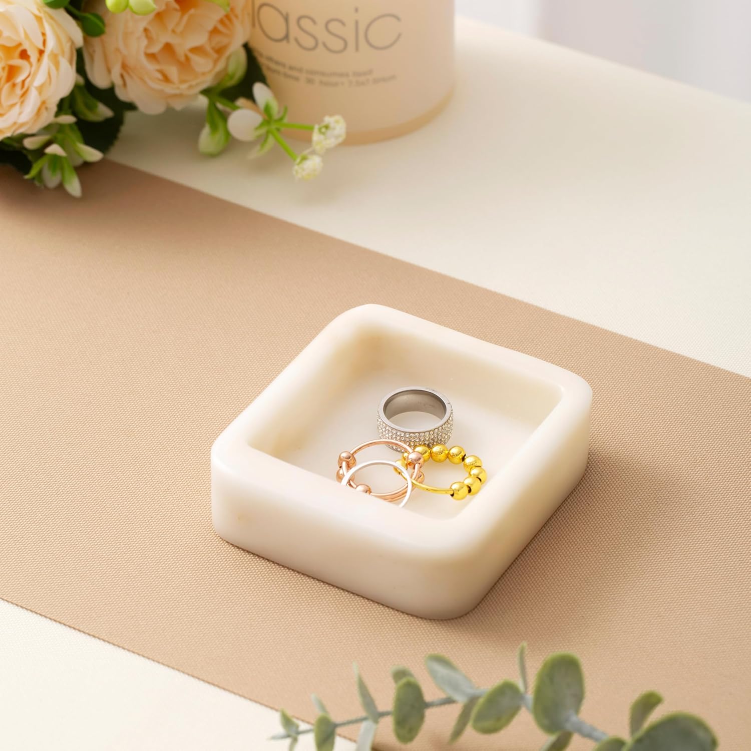 Marble Ring Holder for Women / Natural