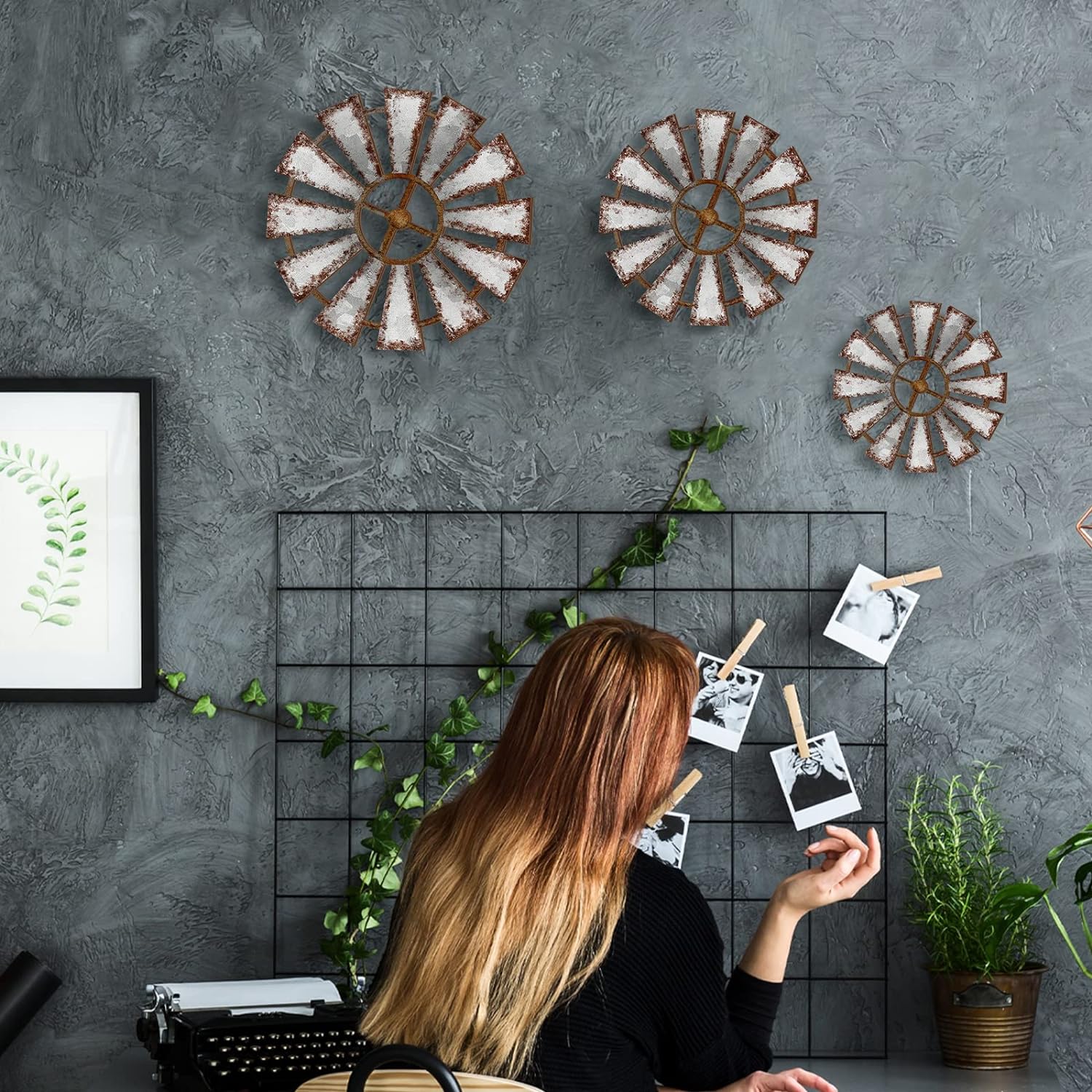 Wood Windmill Wall Decor Hanging Decoration Wooden Windmill Kitchen Decor / Farmhouse / Set of 3