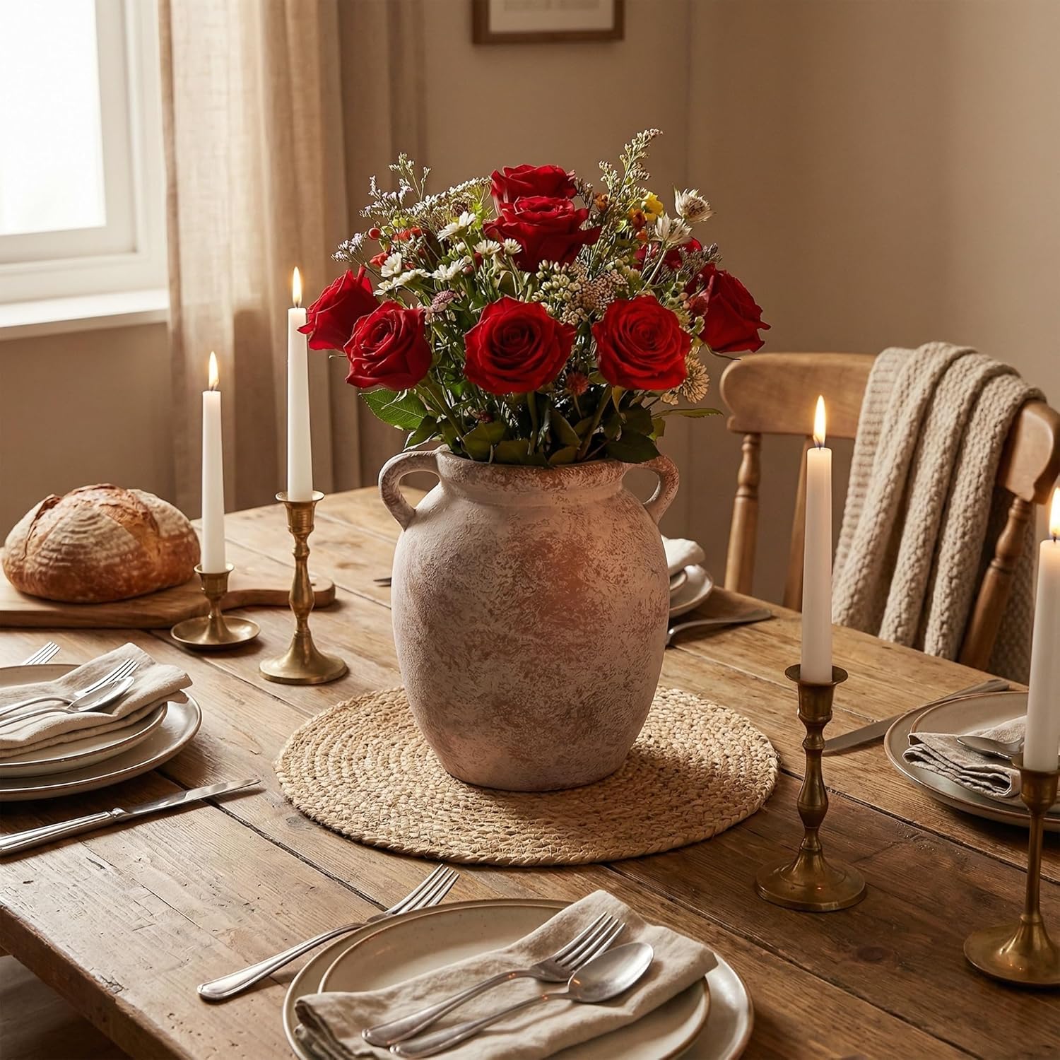Farmhouse Rustic Vase / 7.28 In-earthenware / 7.28 Inch