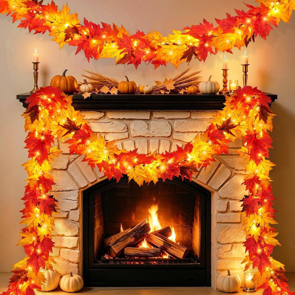 Halloween String Lights, 4.9Ft 10 LED Fall Fairy Lights Skull String Lights Halloween Decor Autumn Light Battery Optional 2 Flashing Modes Cute Lights 2026 Indoor Outdoor Decor for Home Yard Patio