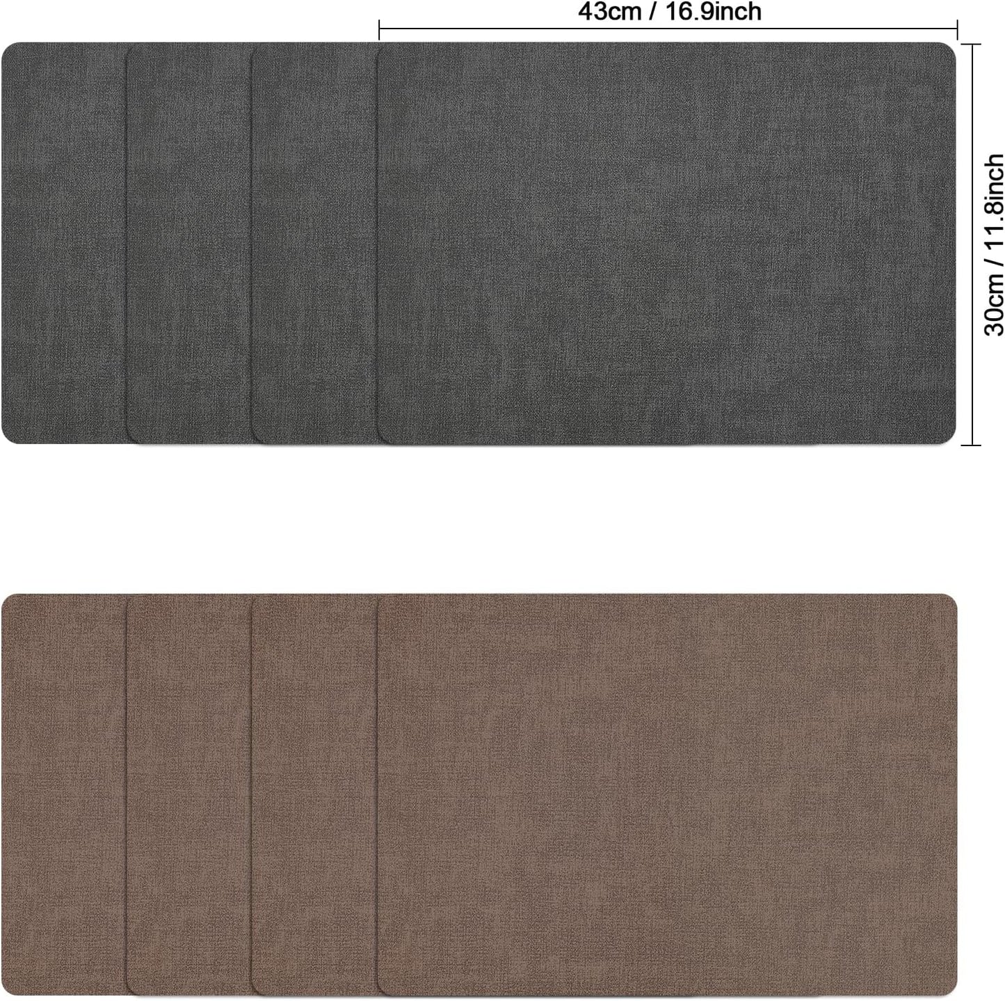 Myir JUN Faux Leather Placemats Set of 6, Dual Sided Waterproof Place Mats | Heat Resistant Wipeable Vinyl Table Mat