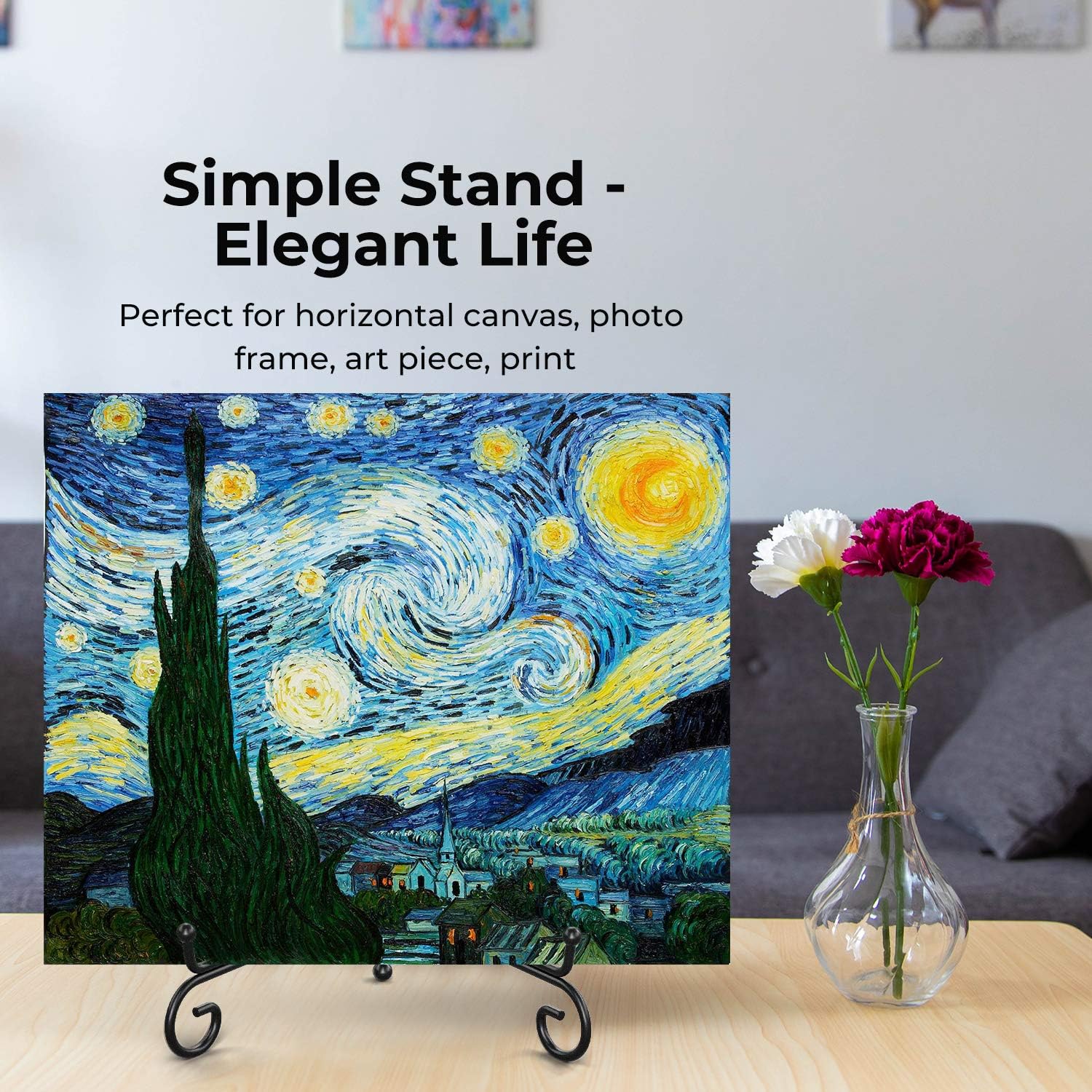 Plate Holder Display Stand + Metal Easel Stand for Picture Frame / 10 Inch / Set of 2