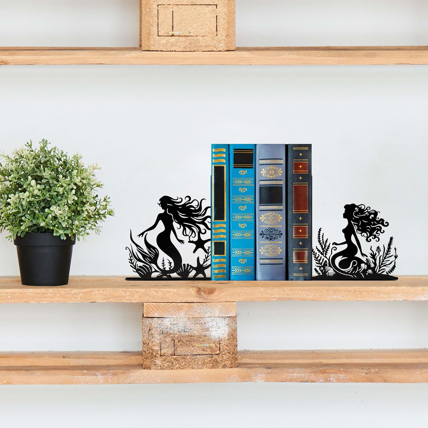 Mermaid Metal Bookends for Books