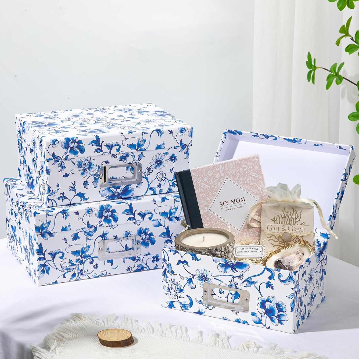 Blue and White Porcelain Storage Boxes / Blue and White70 / Set of 4
