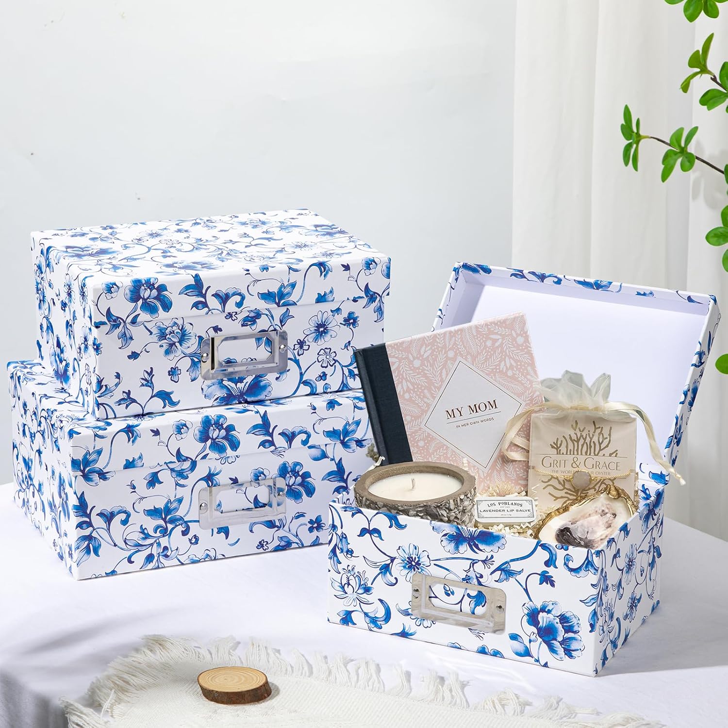 Blue and White Porcelain Storage Boxes / Blue and White70 / Set of 4