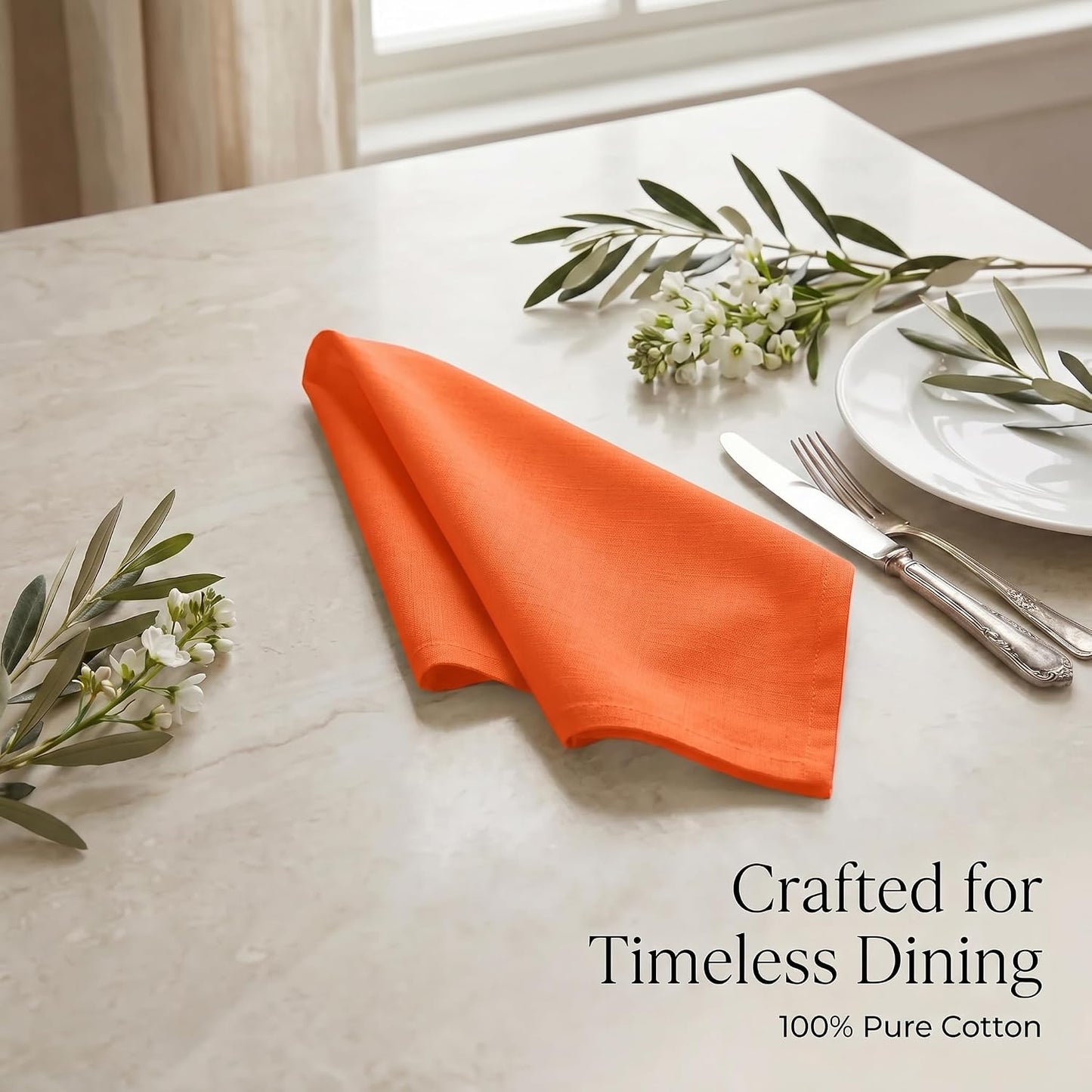 Urban Villa Cloth Napkins Cotton 20x20 (Set of 12) Orange