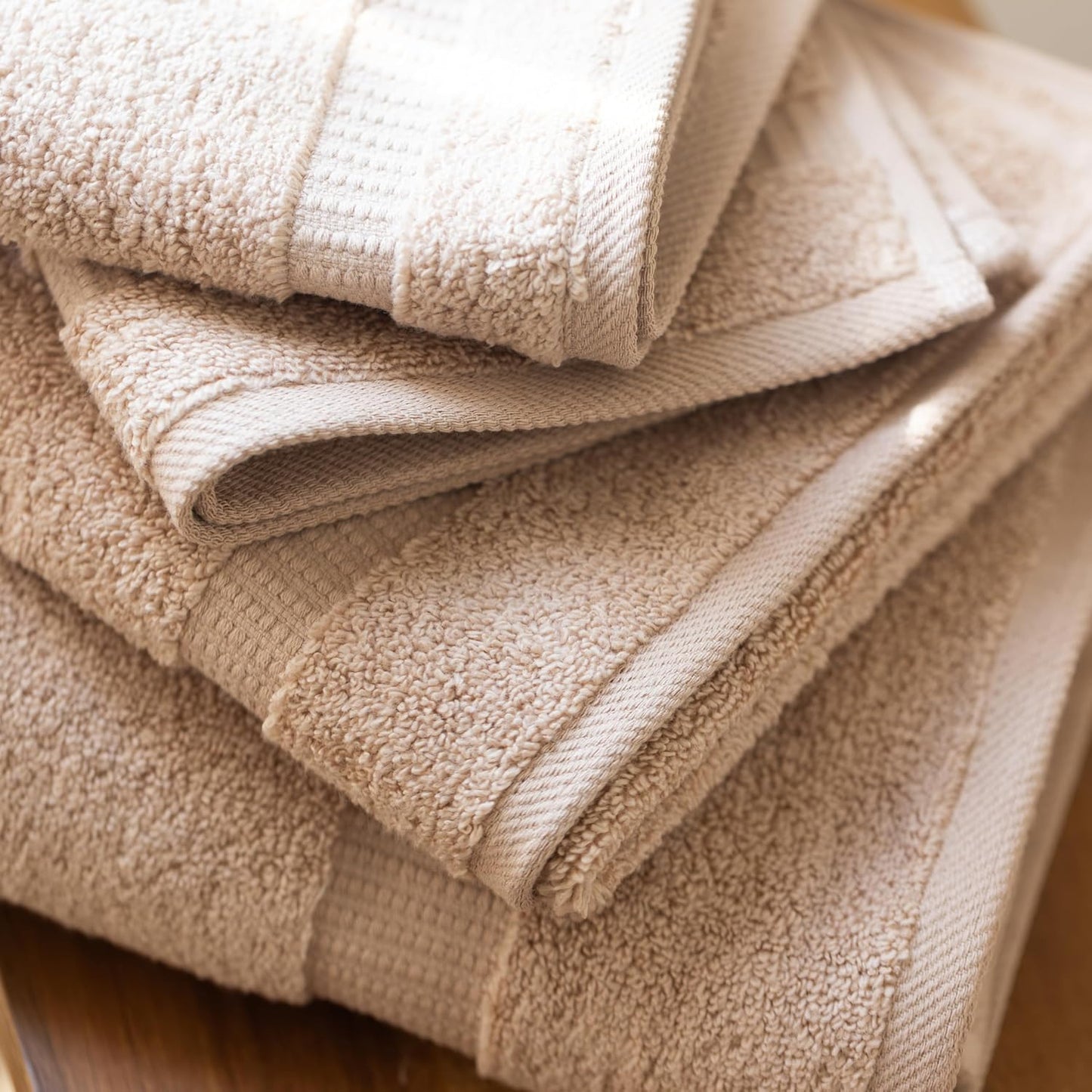 SALBAKOS 100% Turkish Cotton Bathroom Towel Set of 6-Piece, Taupe | 630 Gsm Thick Super Soft Highly Absorbent 2 Bath +