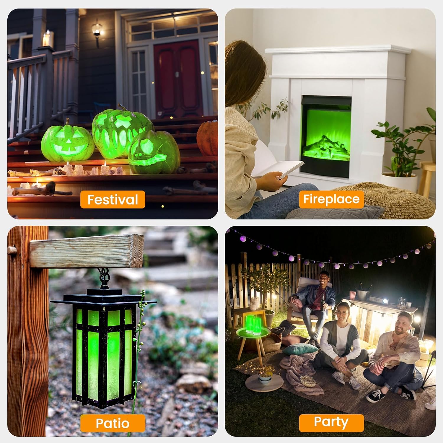 Hompavo 【Upgraded】 Flame Lights with Remote, Timer, 4-Mode Rechargeable | Waterproof LED Battery Operated Flameless