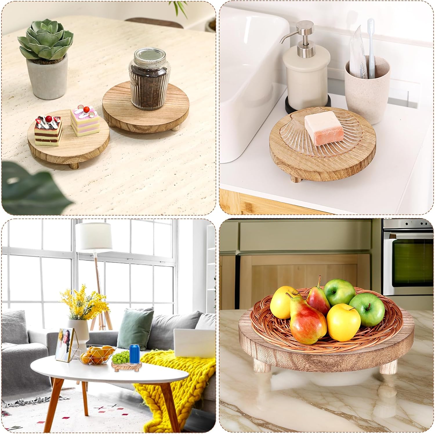 Wood Risers Display Stands Wooden Risers / Set of 4