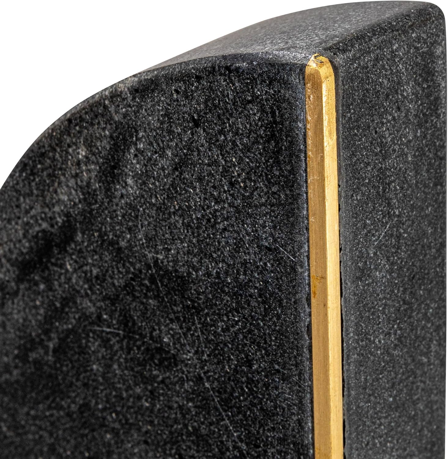 Boho Arched Semicircle Marble Bookends / Black / Set of 2