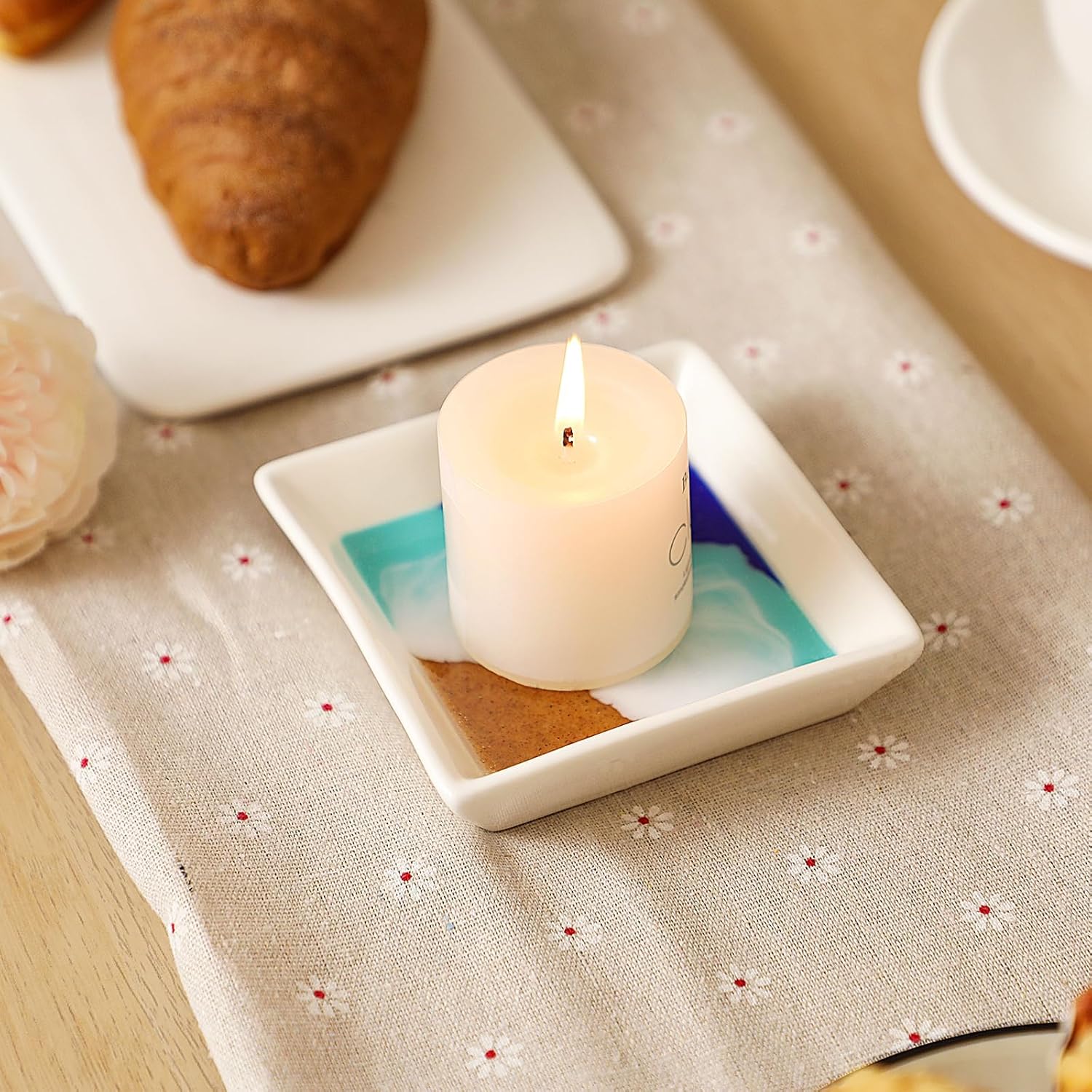 Beach Gift for Women Ocean Jewelry Tray Ring Dish Ceramic Resin Coastal Trinket Holder Necklace Ear
