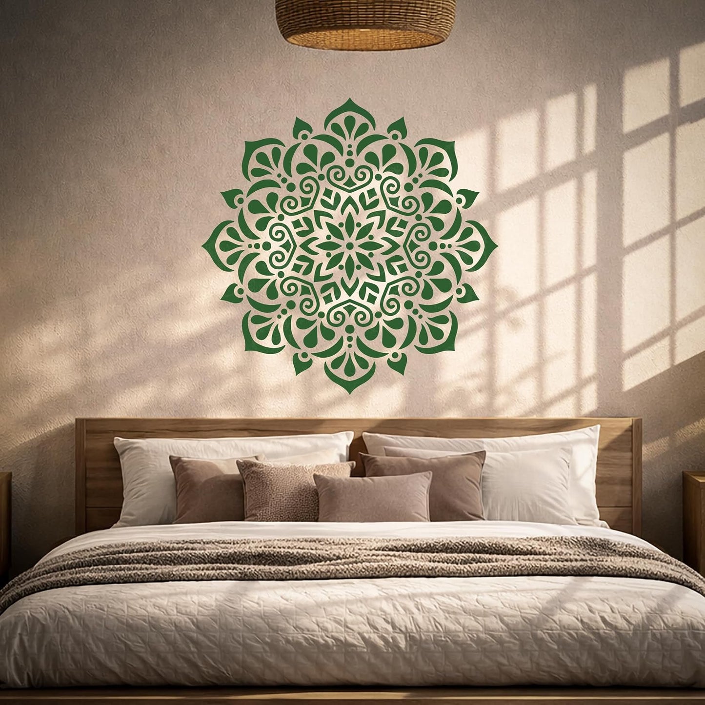 Vinyl Wall Decal Circle Ornament Pattern Mandala Stickers Mural Large / 22.5 x 22.5 / M In / Black