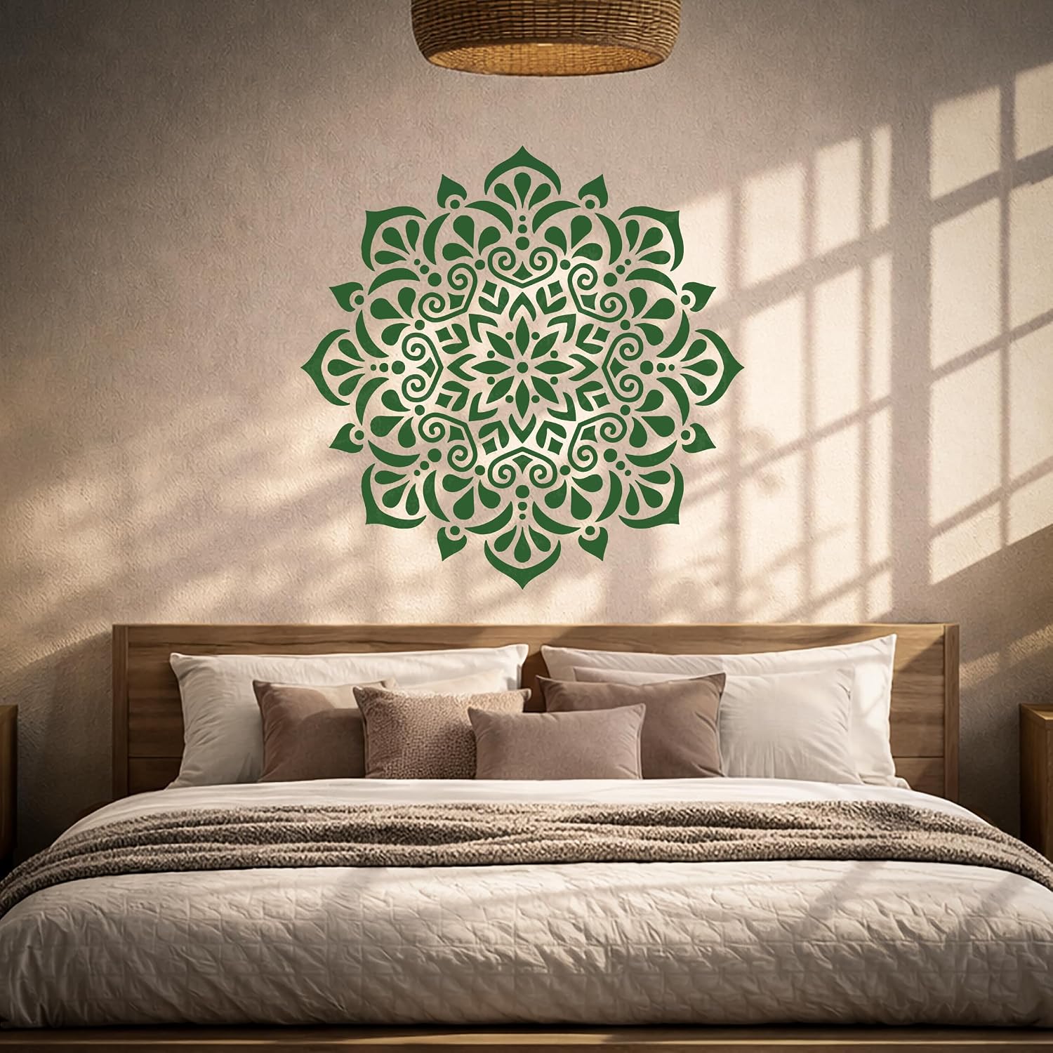 Vinyl Wall Decal Circle Ornament Pattern Mandala Stickers Mural Large / 22.5 x 22.5 / M In / Black