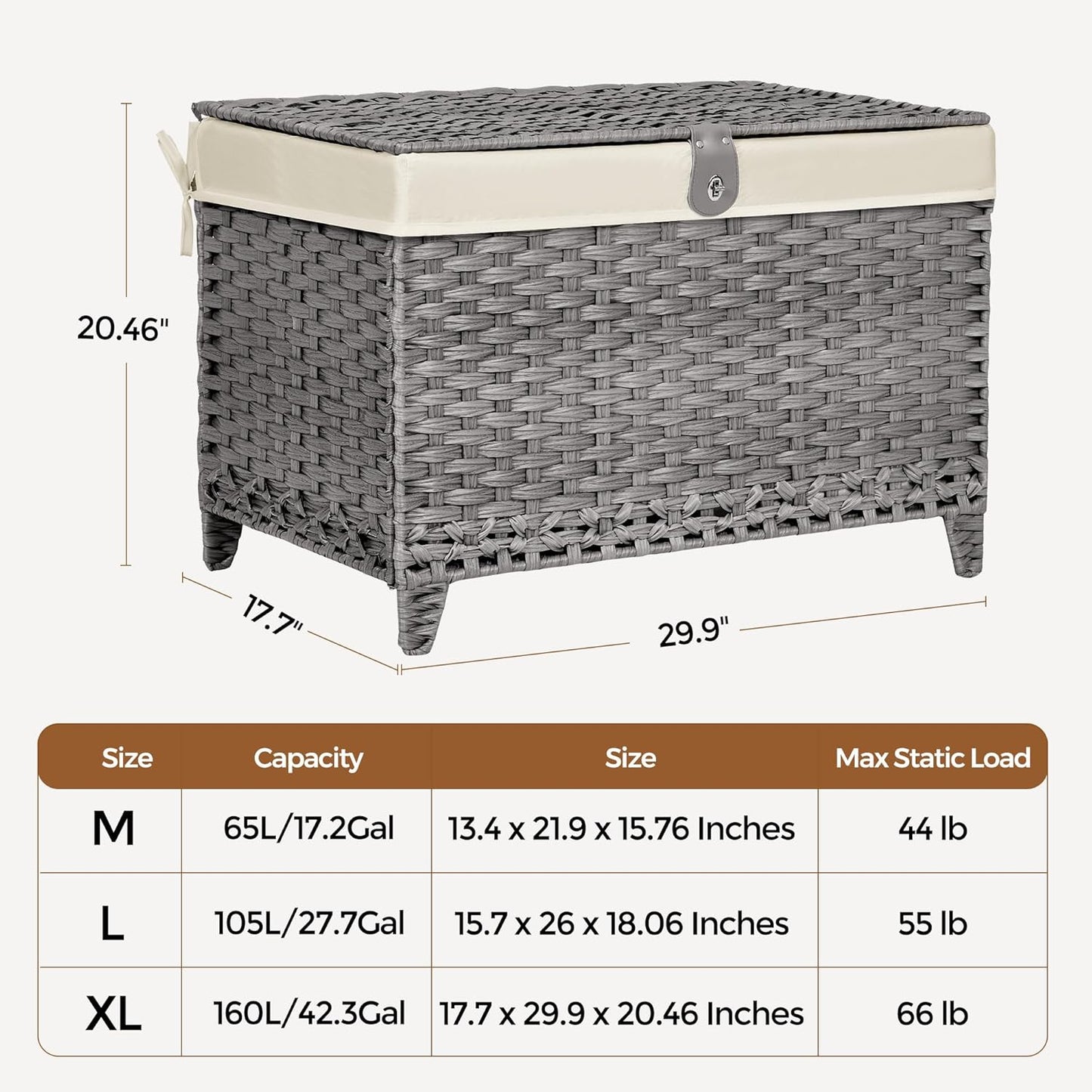 Rattan Shelf Basket / 160L / Grey