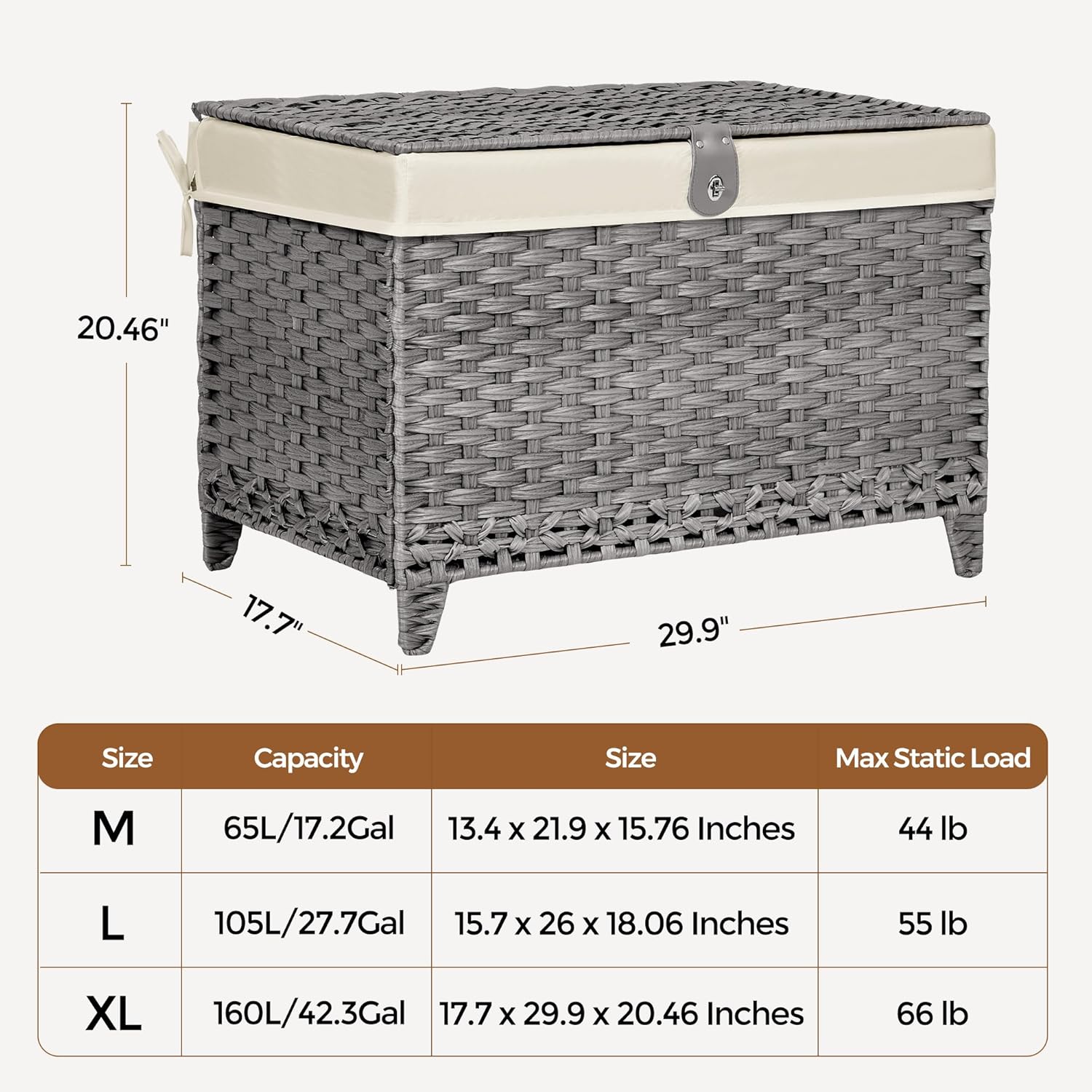 Rattan Shelf Basket / 160L / Grey