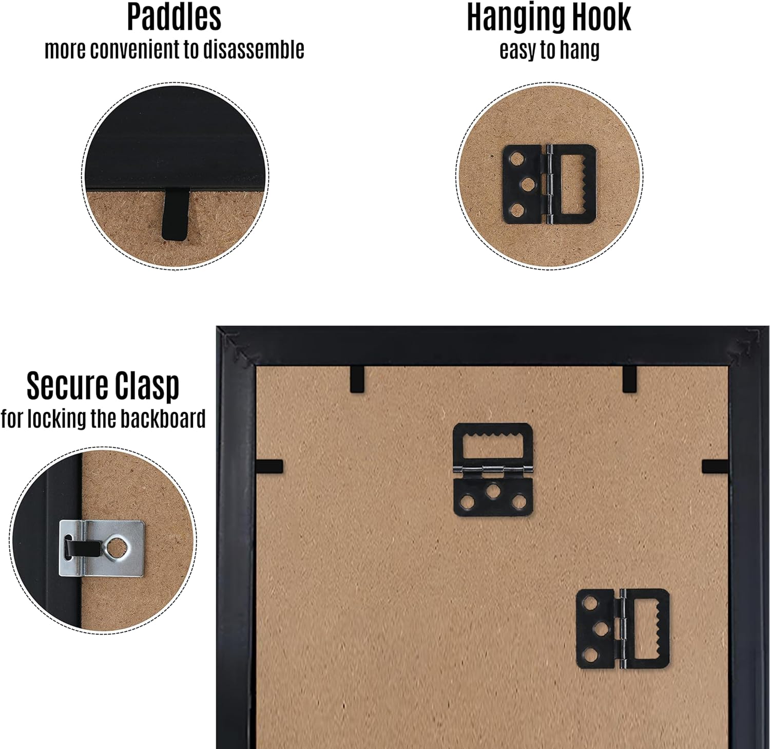 HEART ART 8x24 Picture Frames Without Mat Set of 4, Black | picture frames 8 x 24 Picture Frames