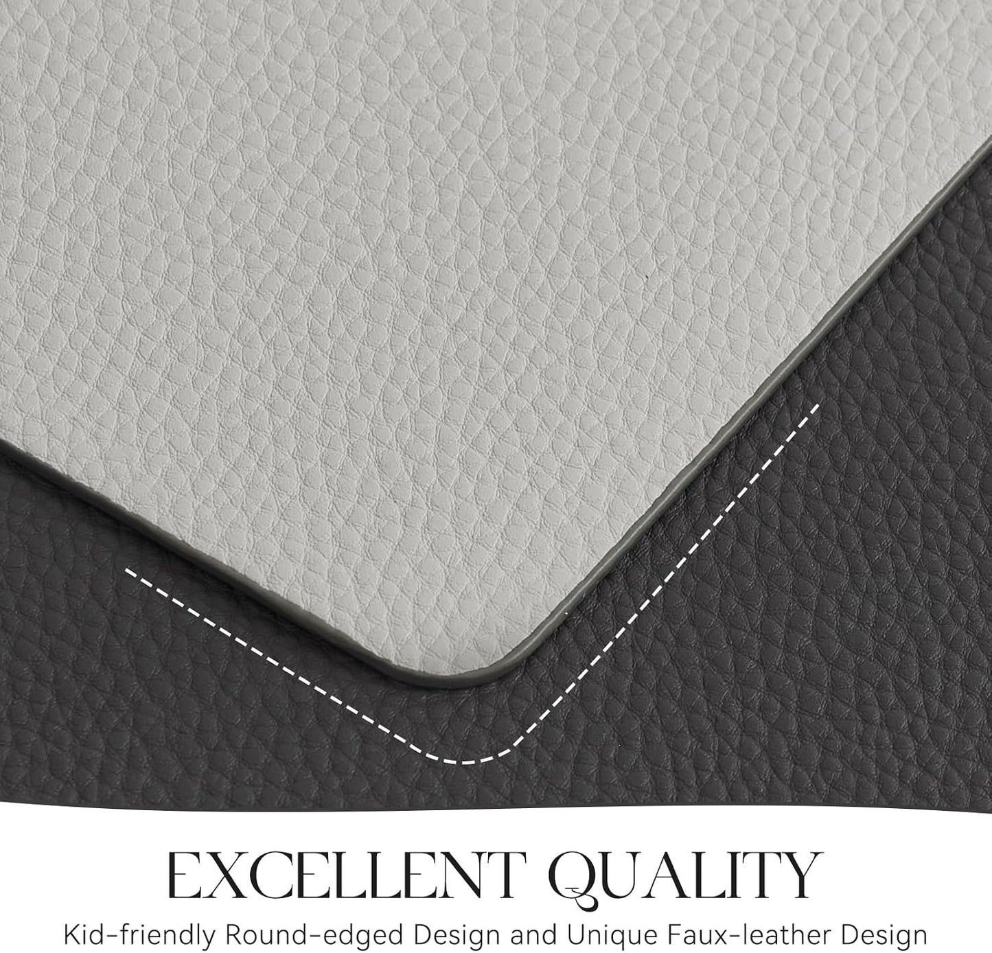 MOSAYT Vinyl Placemats Set of 8, Heat Resistant Place Mats 100% Waterproof Washable & Wipeable Faux Leather Reversible