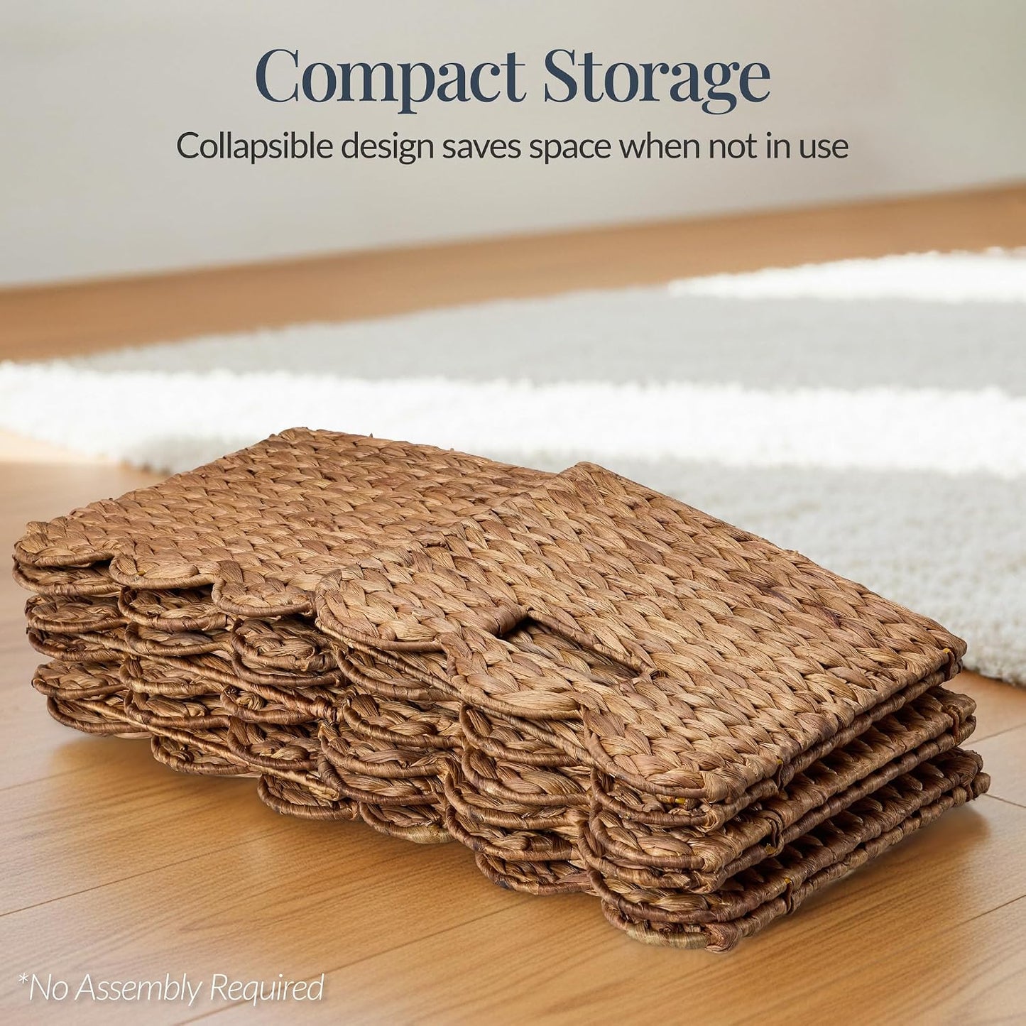 in Scalloped Hyacinth Baskets / 13 x 13 / Chestnut / Set of 5