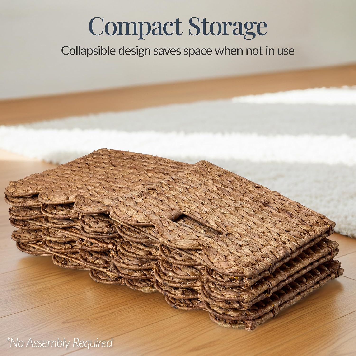 in Scalloped Hyacinth Baskets / 13 x 13 / Chestnut / Set of 5
