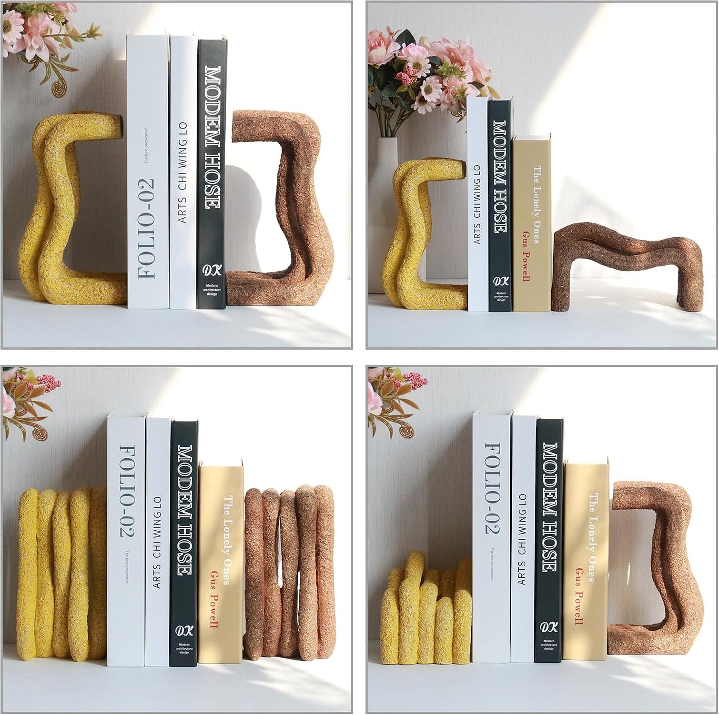 Curved Decorative Bookends / Wave