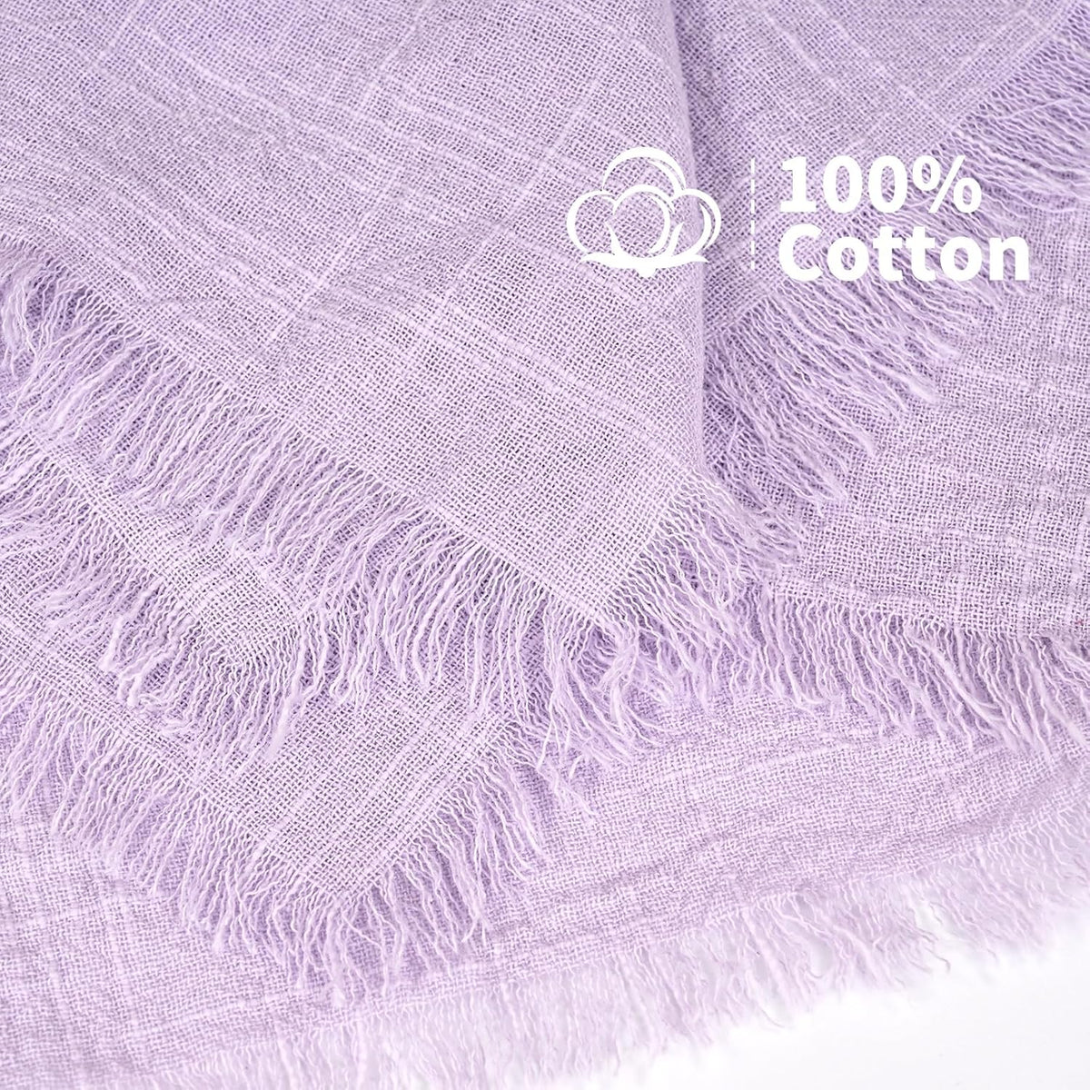 Showgeous 30 Pack Lavender Cloth Napkins with Fringe, 16x16 inch | 100% Cotton Purple Napkins Handmade Dinner Napkins