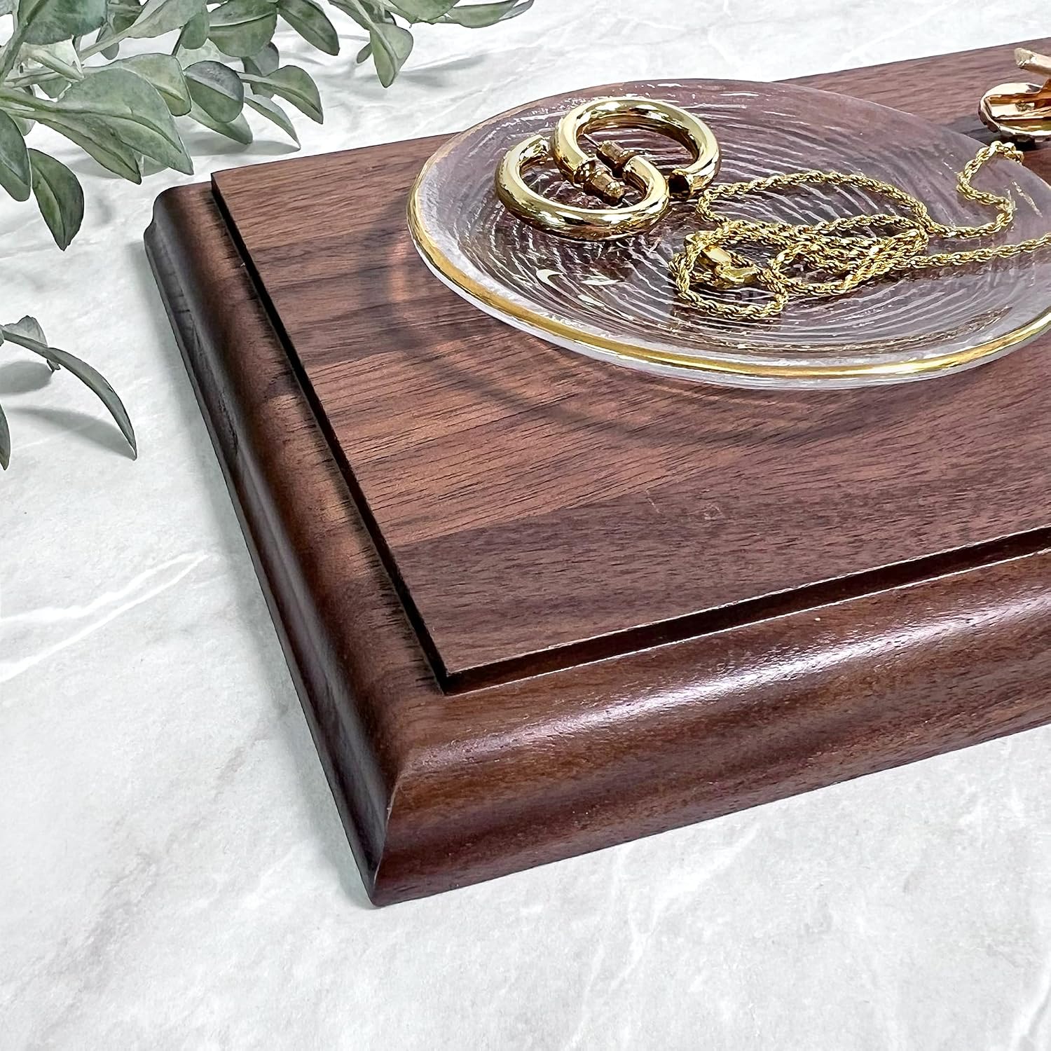Solid Walnut Rectangular Wood Display Base / 10 x 5 x 0.75 / Set of 2