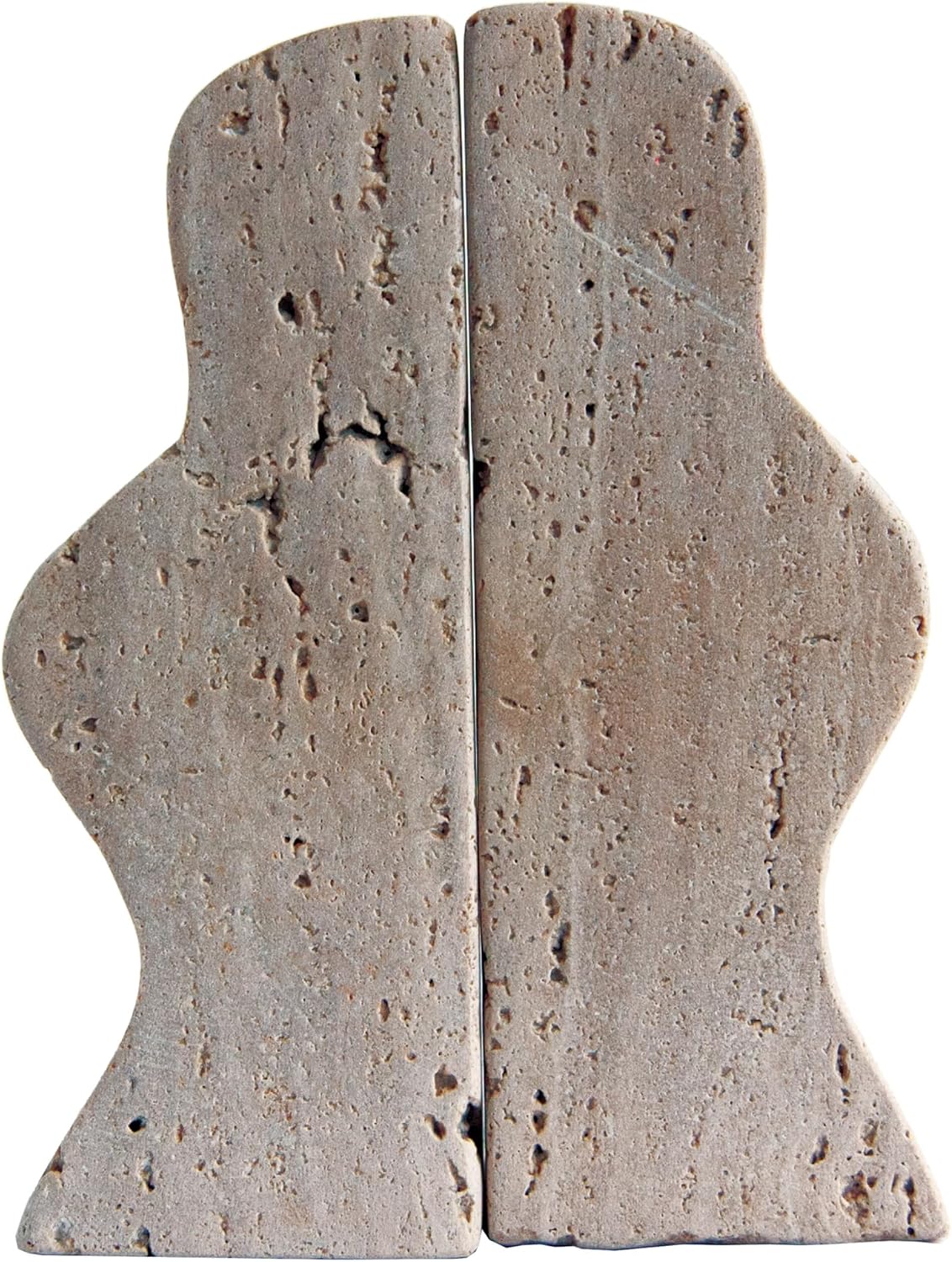 Decorative Travertine Wave Bookends / Natural