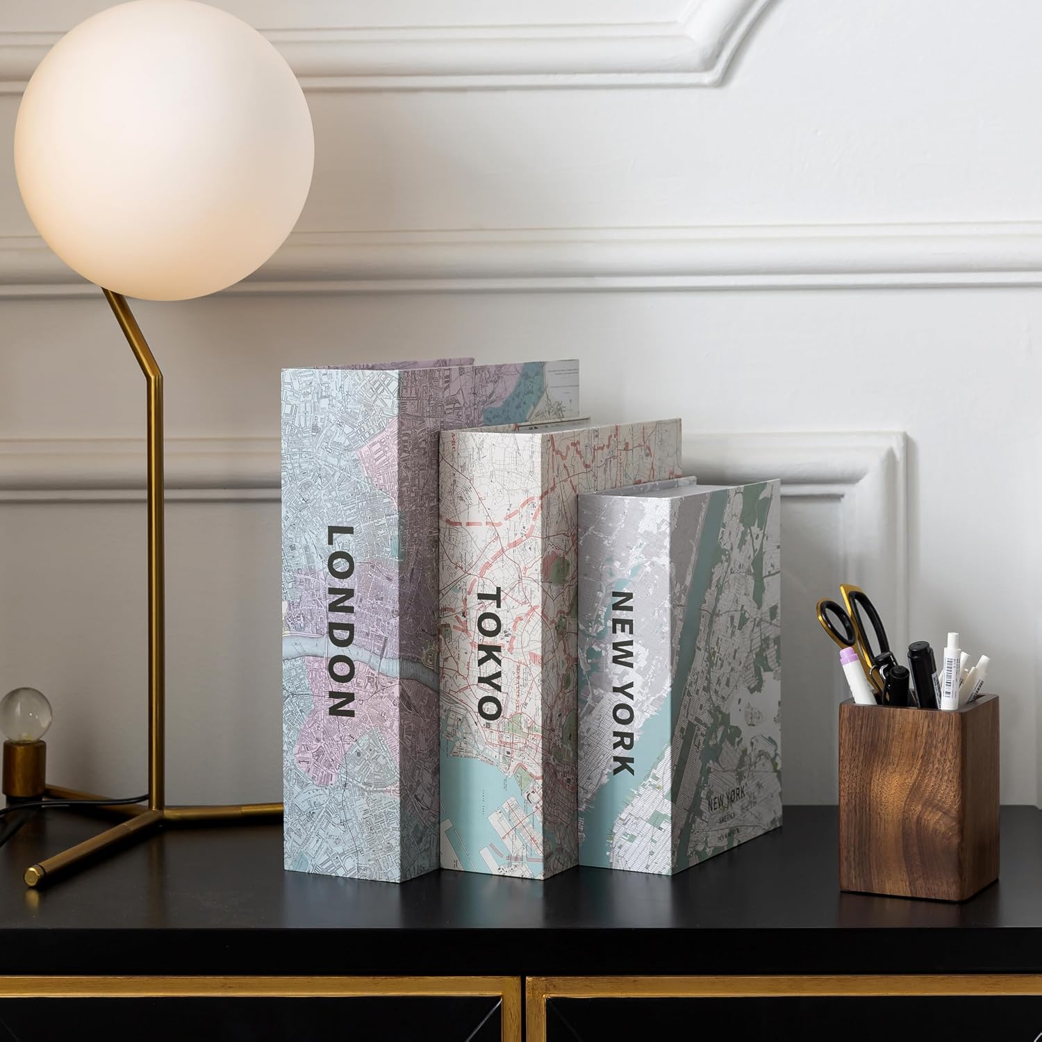 Faux Book Boxes for Storage / Set of 3