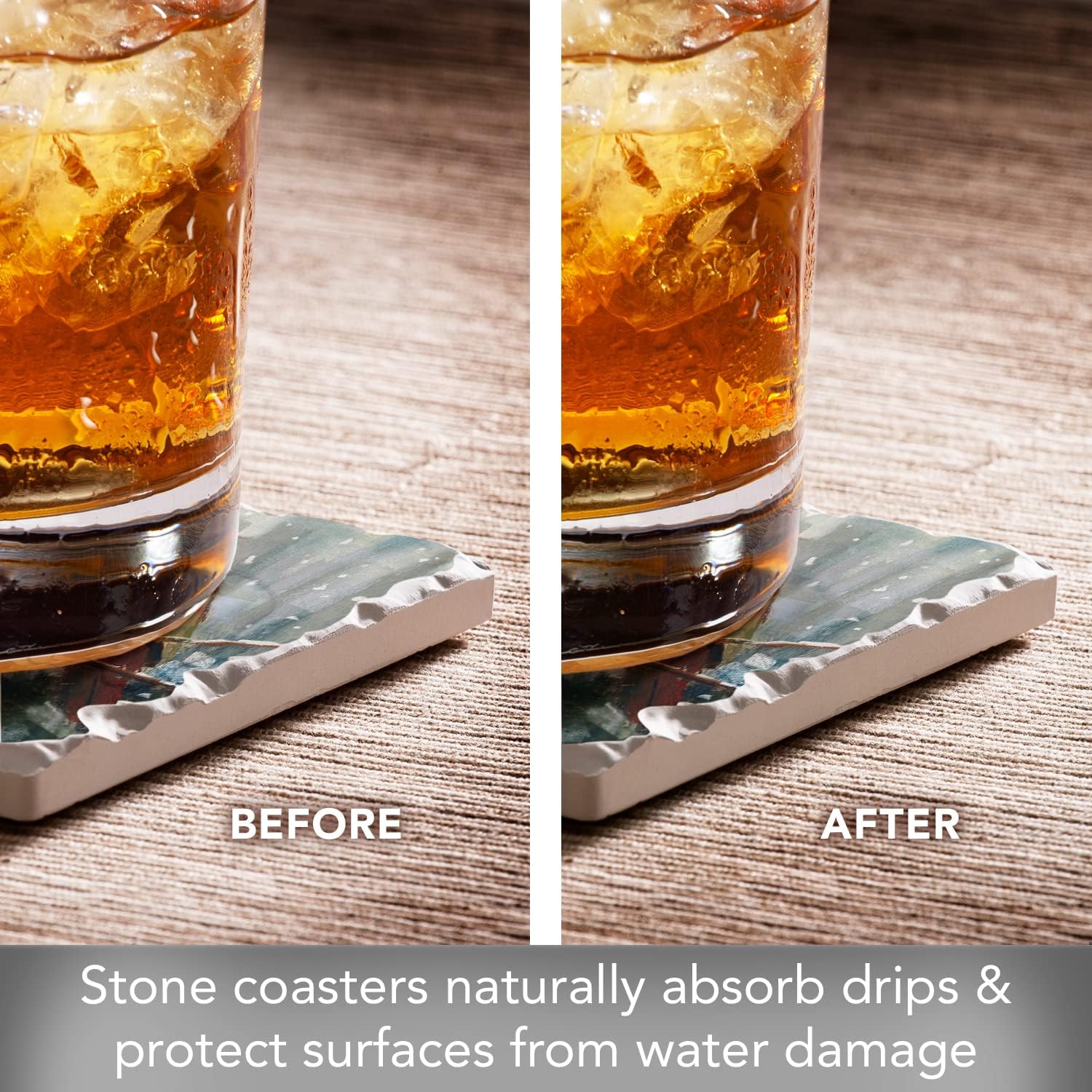 Thirstystone Assorted Tumbled Tile Stone Coasters / Winter Birds / Set of 4