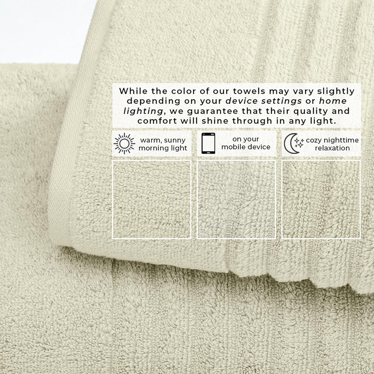 Great Bay Home 4 Pack Bath Towel Set - 100% Cotton Towels - Absorbent & Quick-Dry Towels for Bathroom (Sage Green)