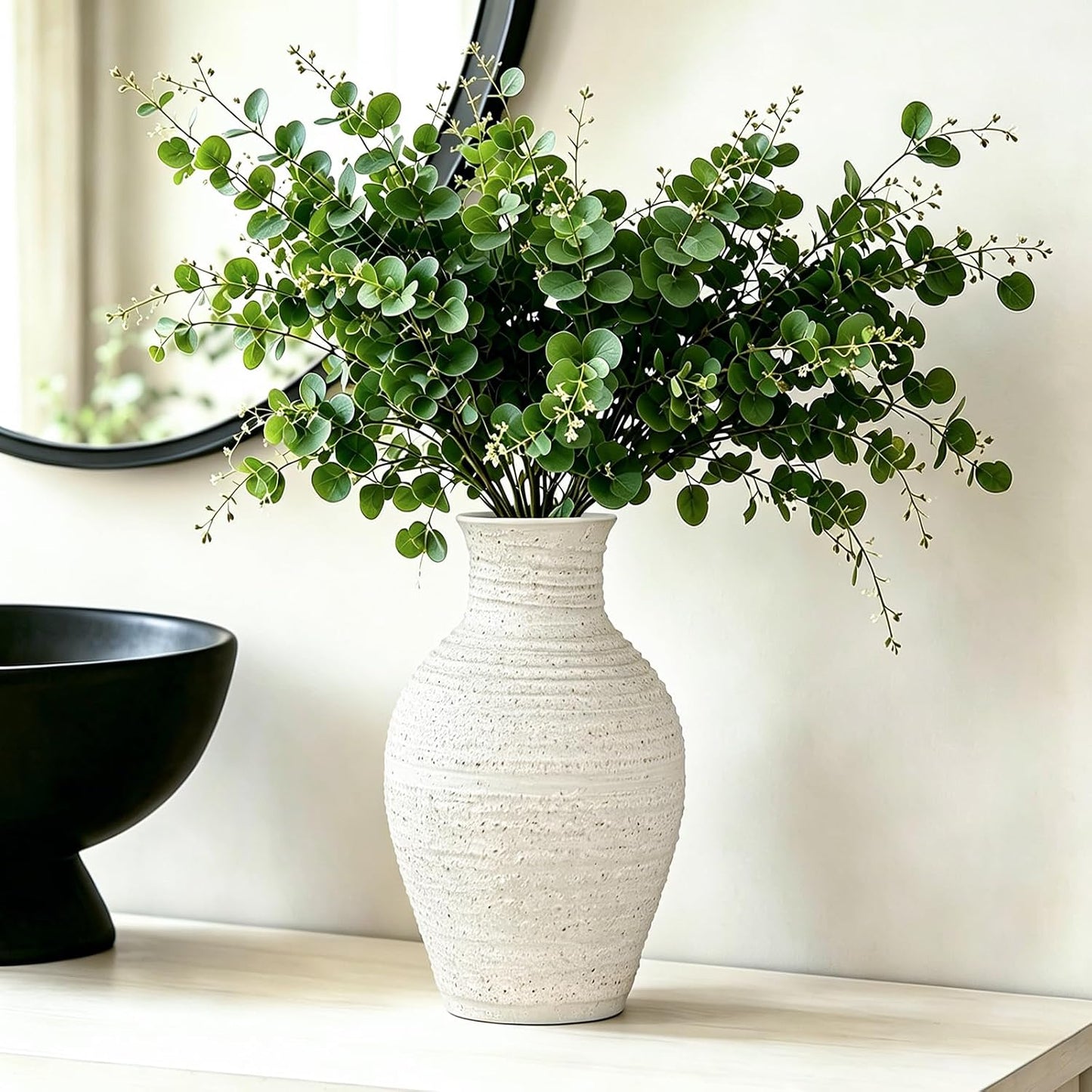 Ceramic Flower Vase Home Decor White Small Vase Decorative Table Farmhouse Vases / Modern White-v12