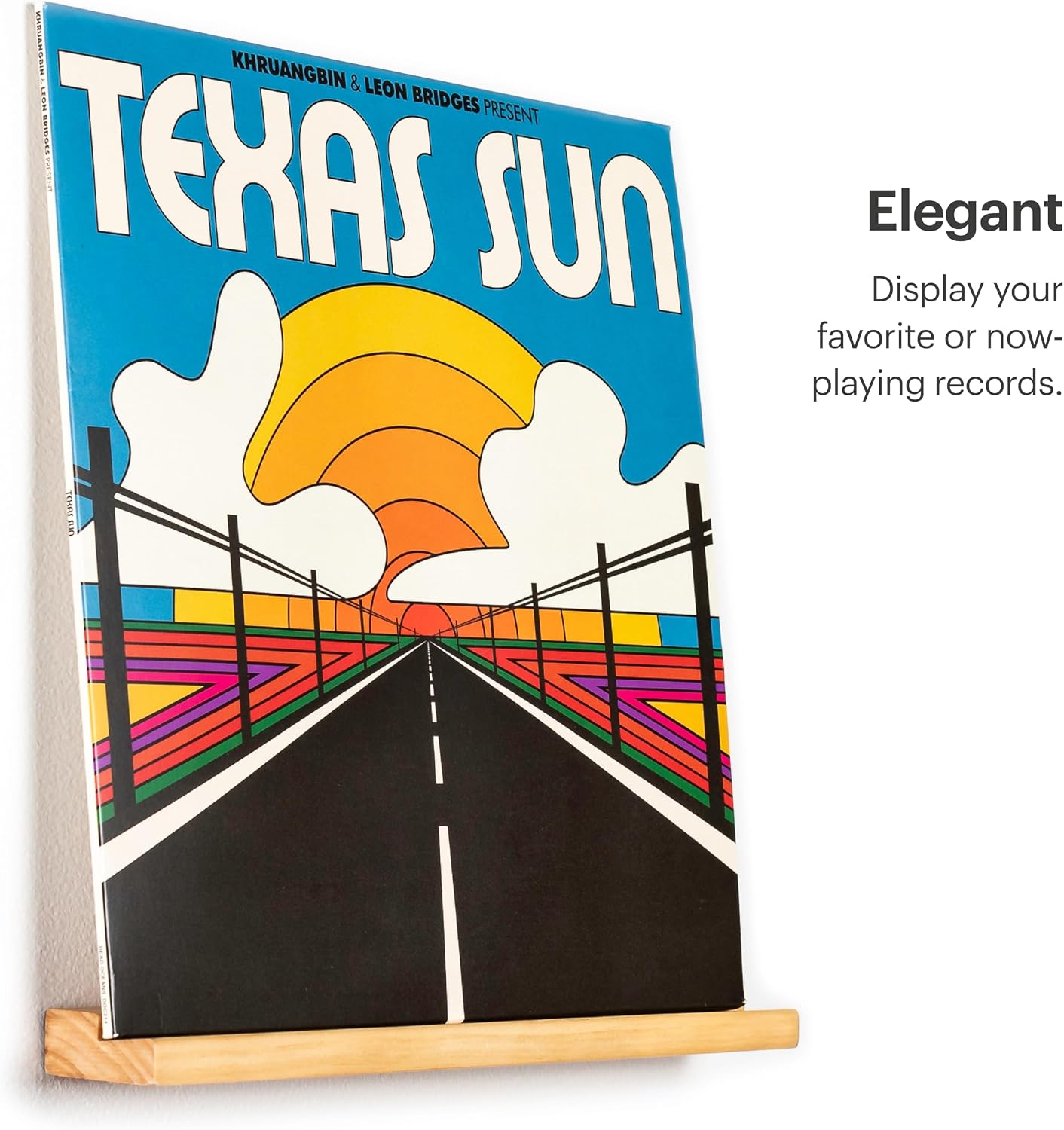 Vinyl Record Shelf - 3 Display Ledges Made of Solid Wood -A Wall Mount for Your Favorite or Now-Playing Records -This
