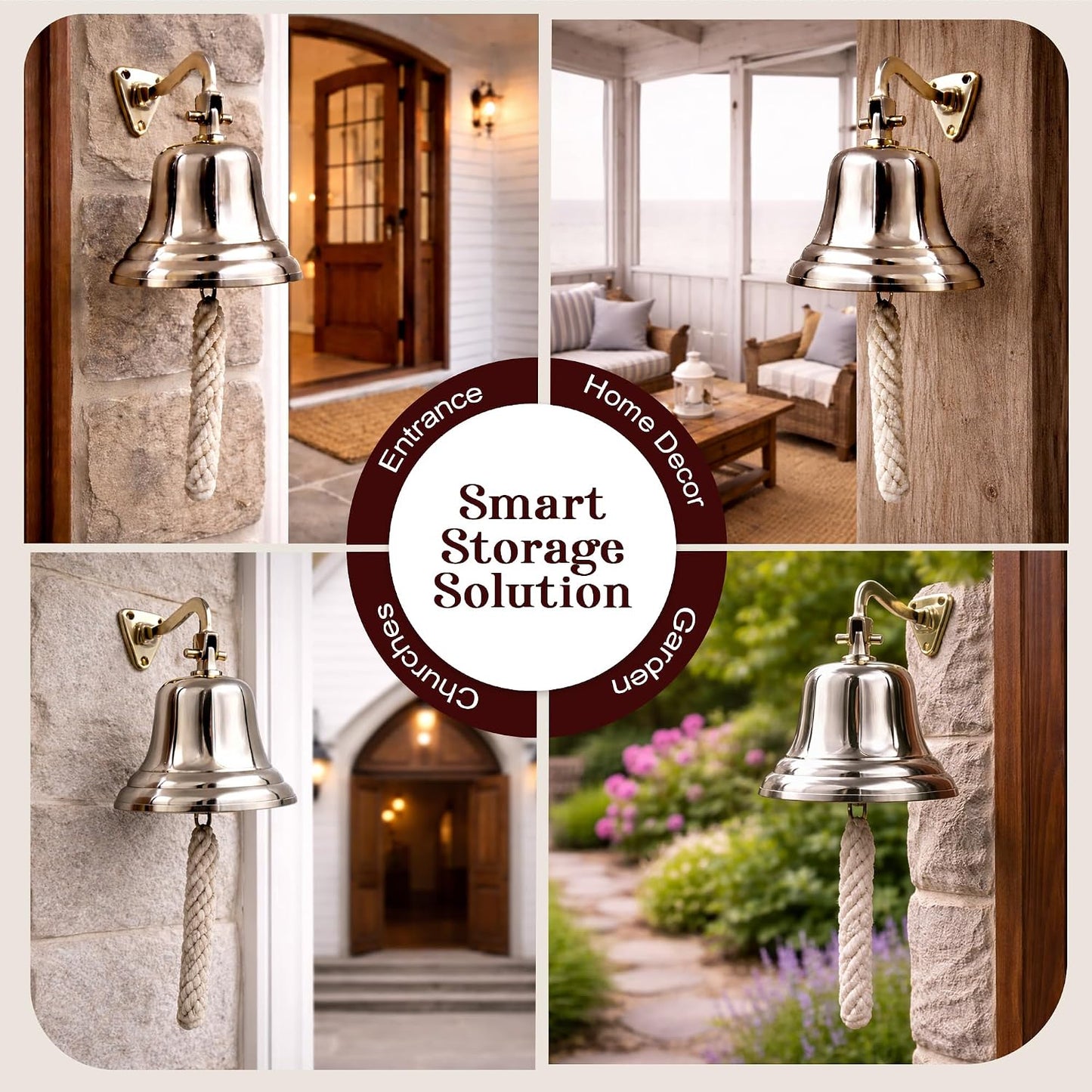 THDC Solid Brass Ship Last Orders Pub Door School Dinner Reception Home Decor Wall Mountable Bell (6")