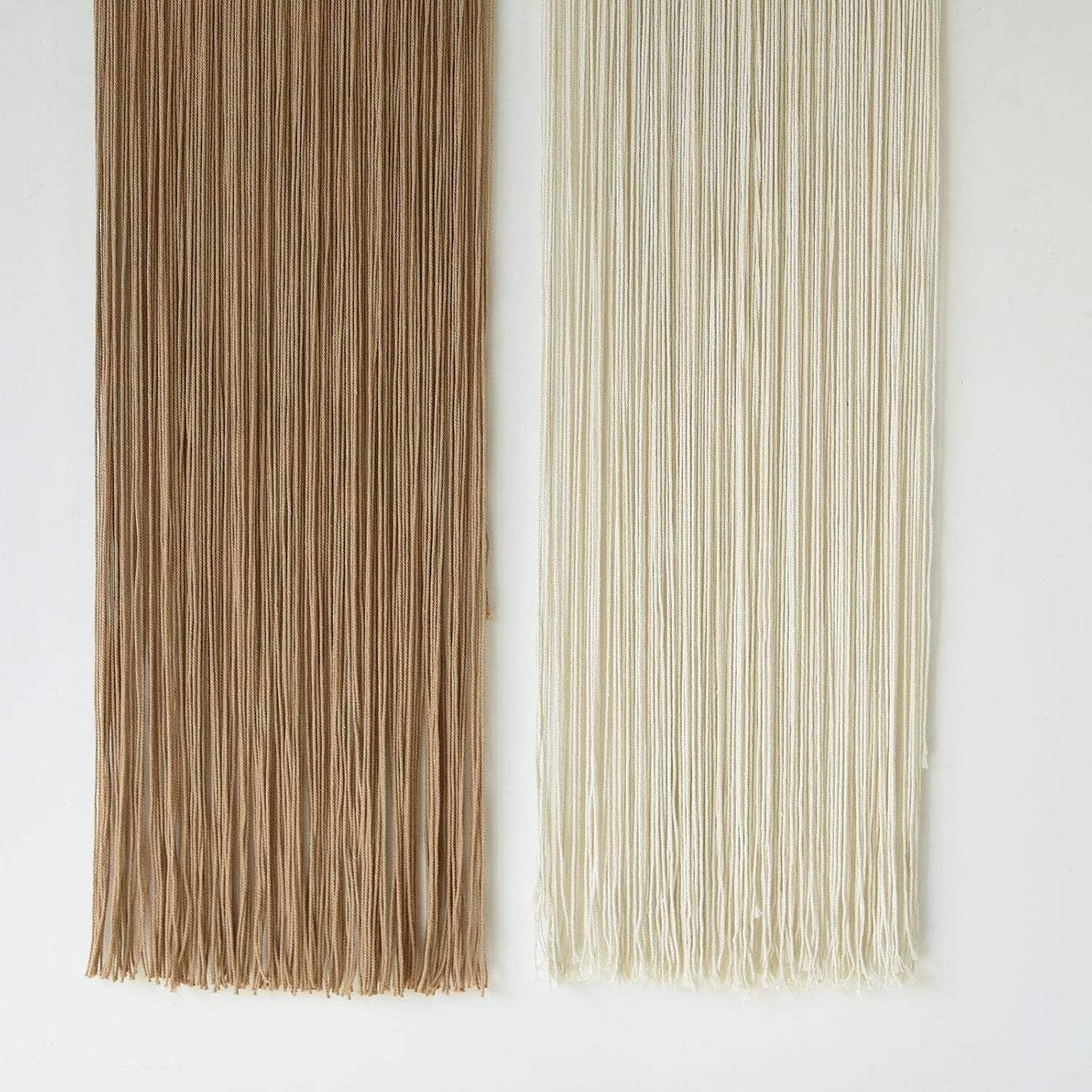 Macrame Wall Hanging Boho Wall Decor Handmade Macrame Art Tapestry / Ivory and Brown / Set of 2