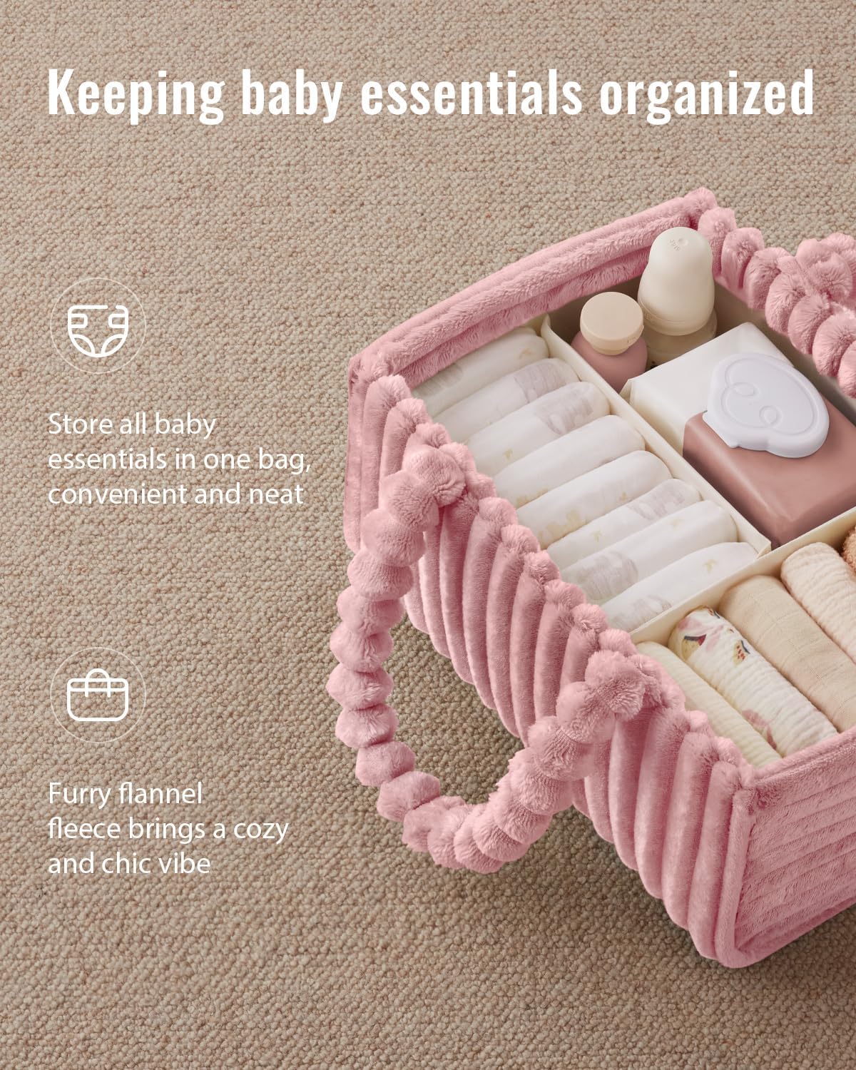 Nursery Storage Basket / Blush Pink