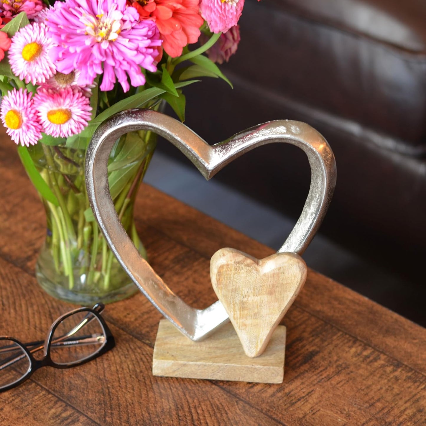 Eternity Double Heart Figurine / Double Eternity Heart, 8.75 Inches / Silver / 8.75 Inch