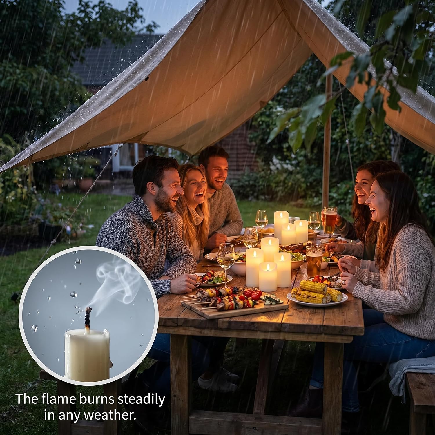 VENTA Set of 3 White Pillar Candles | Real Wax Battery Operated Flickering LED Candles with Remote | Timeless Decor for