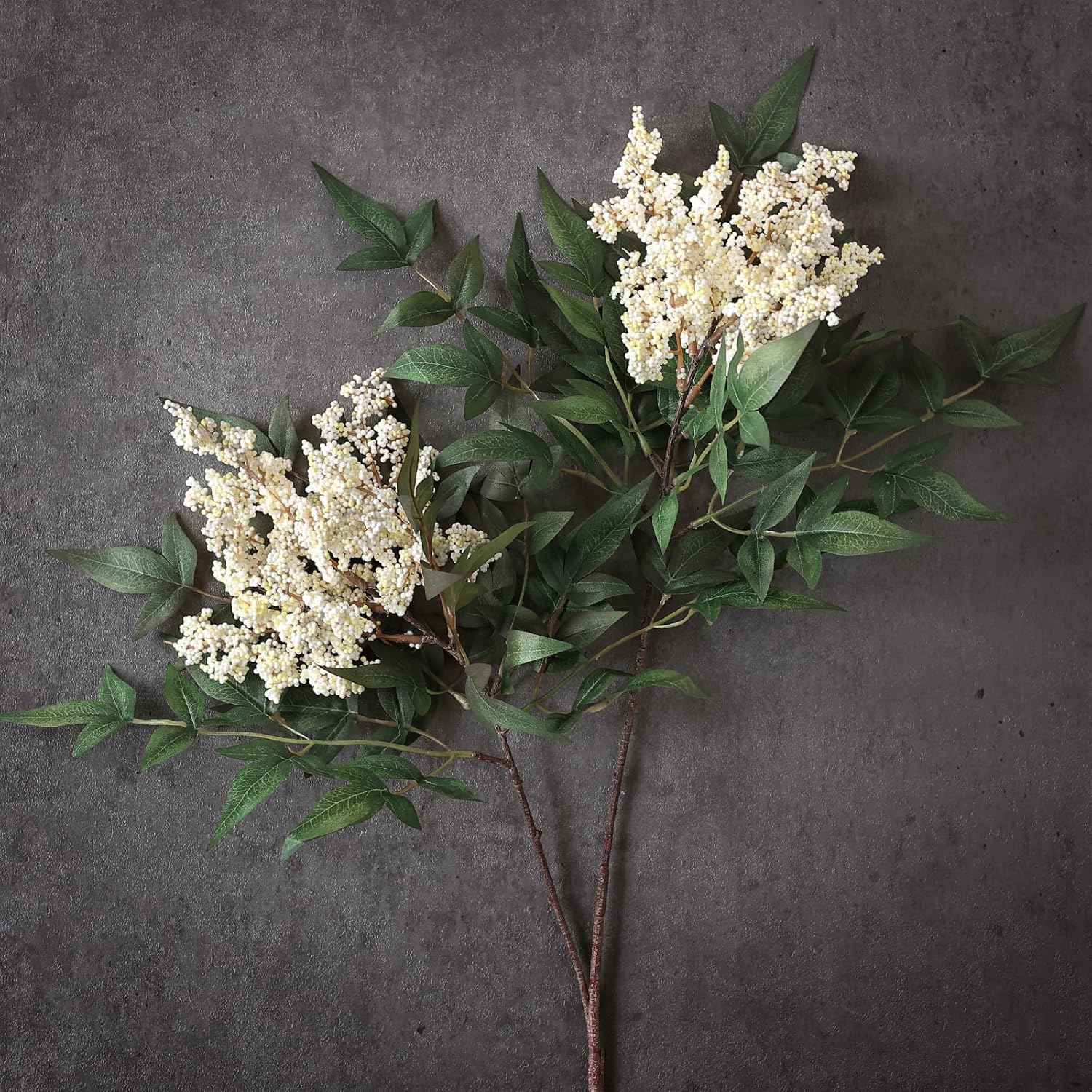 Artificial Nandina Berry Stem for Vase / Beige / Set of 4