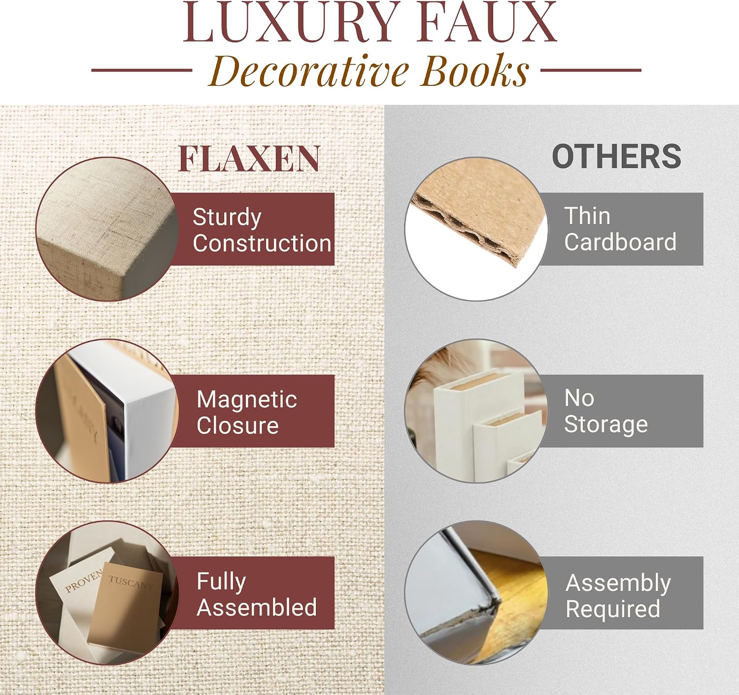 Faux Book Storage Box Set