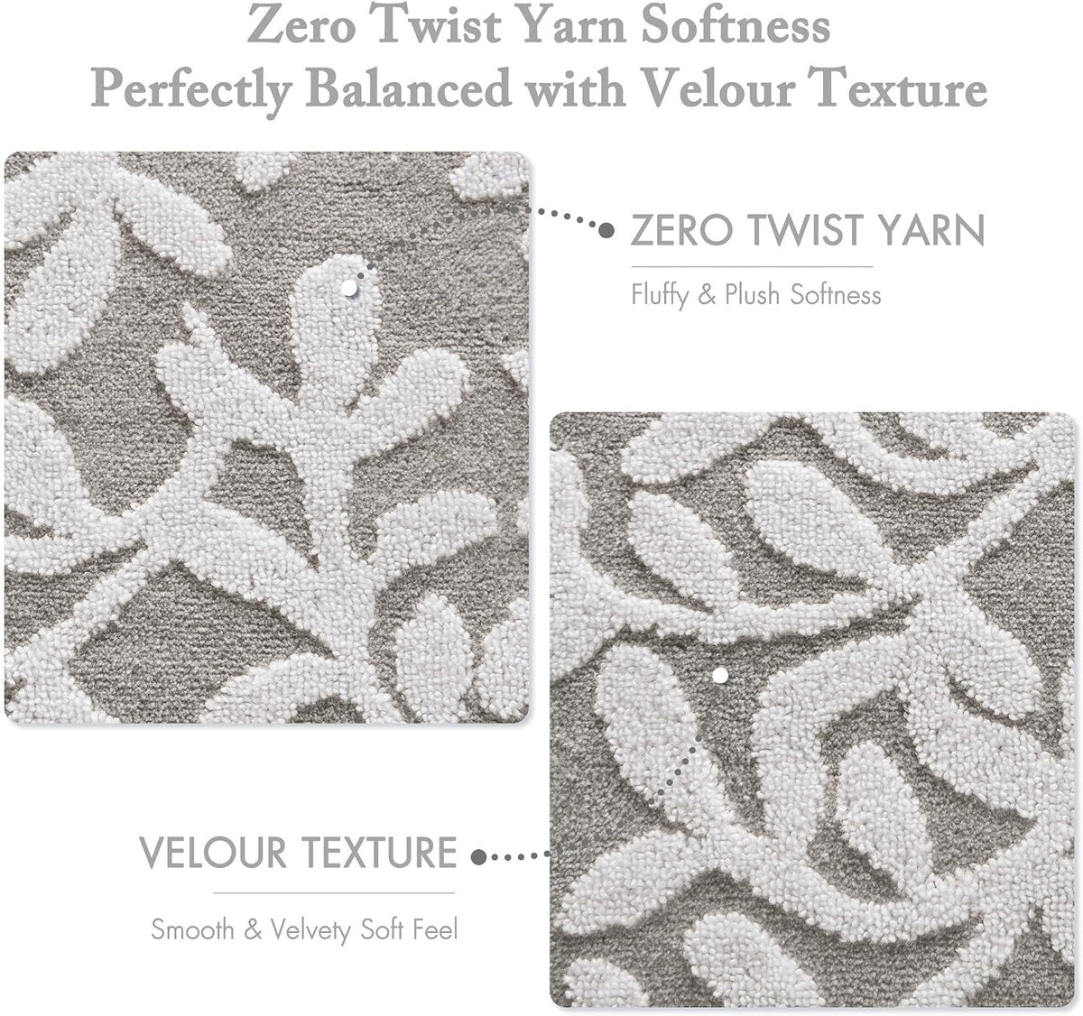 Madison Park Skyler Floral Decorative Bath Towel Set, 6 Piece, Grey | Zero Twist Cotton, Quick Dry, Ultra Soft, Plush