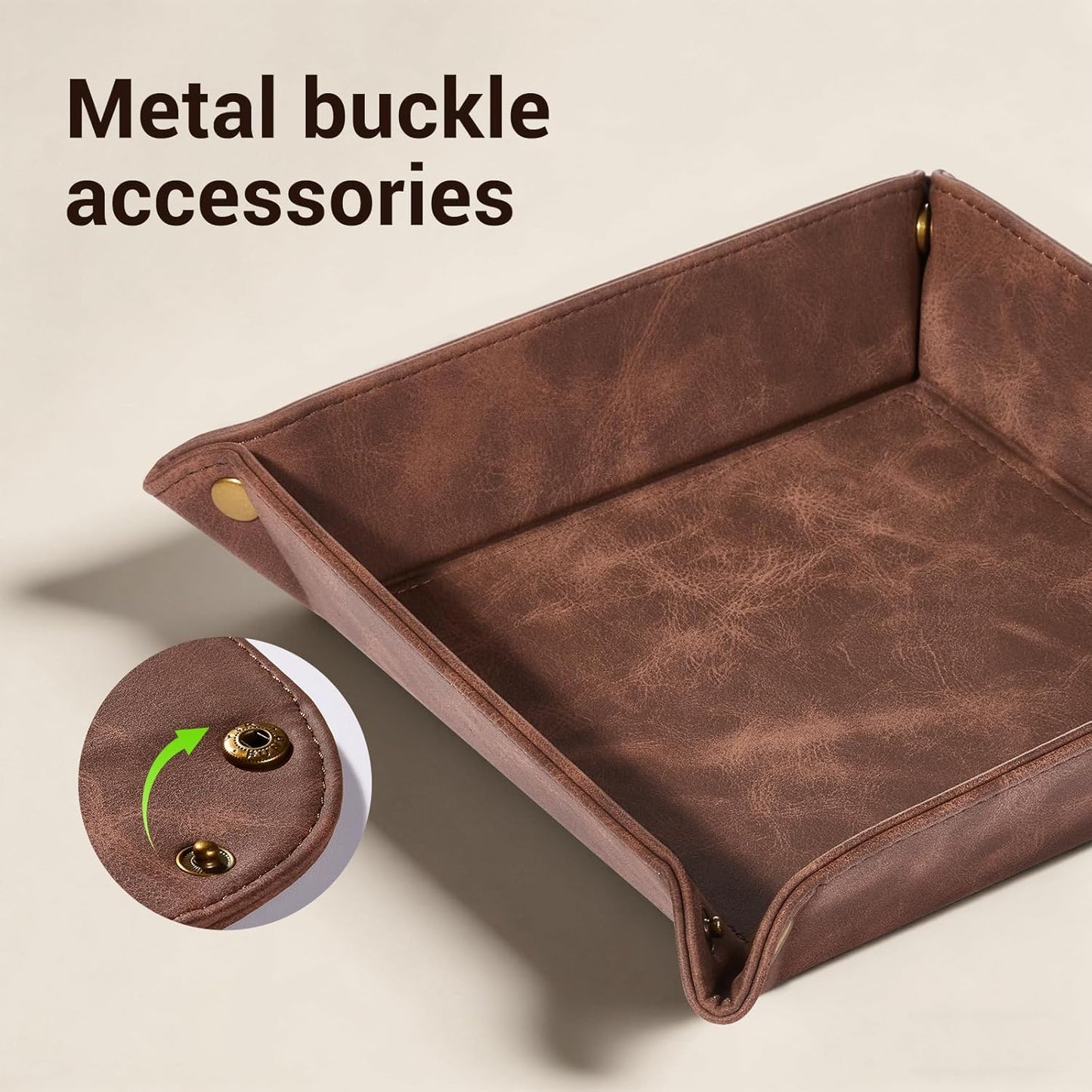 Leather Valet Tray / Brown