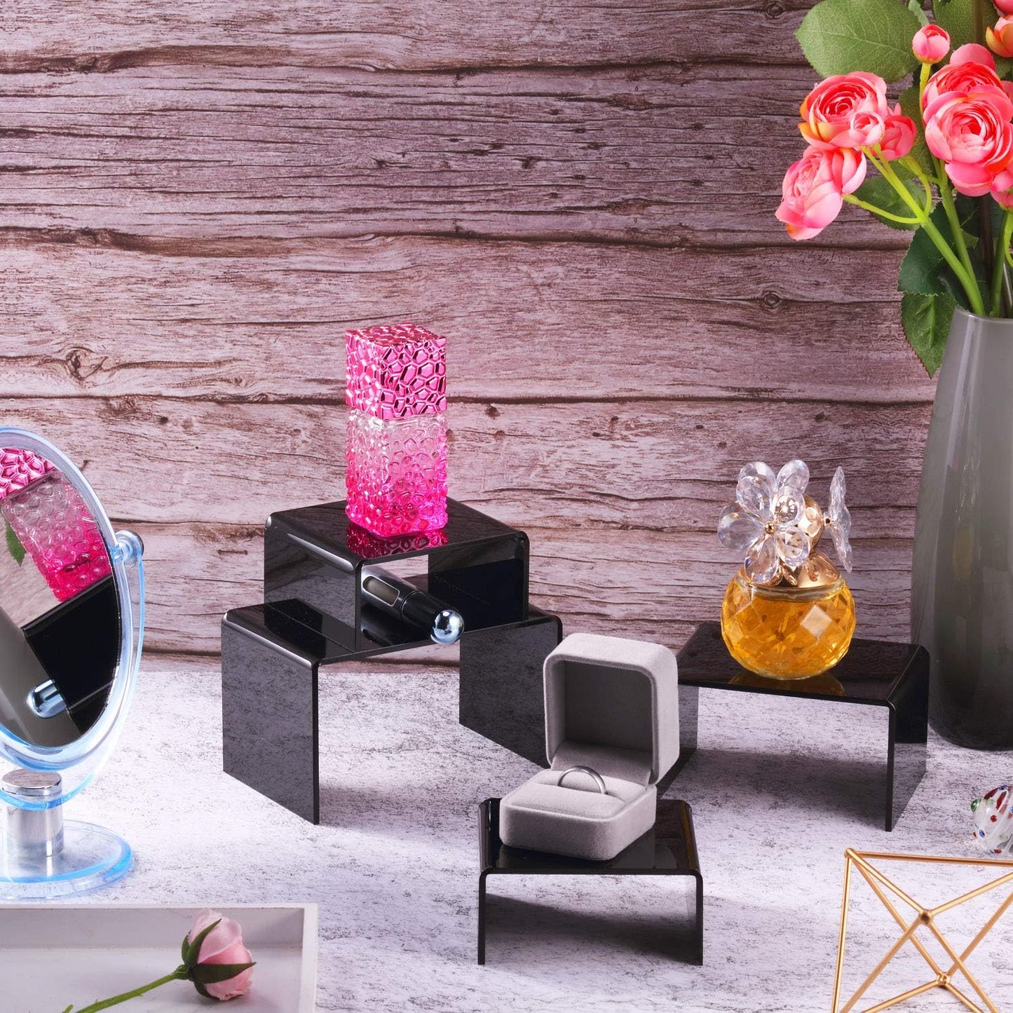 Product Stand / Acrylic Display Risers / Black / Small Set / Set of 2