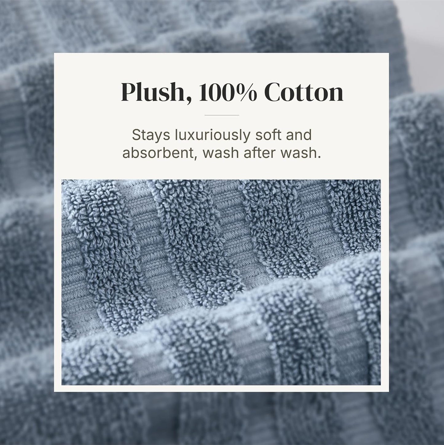 Modern Threads 6 Piece Bath Towel Set – Bathroom Set with 2 Bath Towels, 2 Hand Towels, and 2 Wash Cloths – 100%